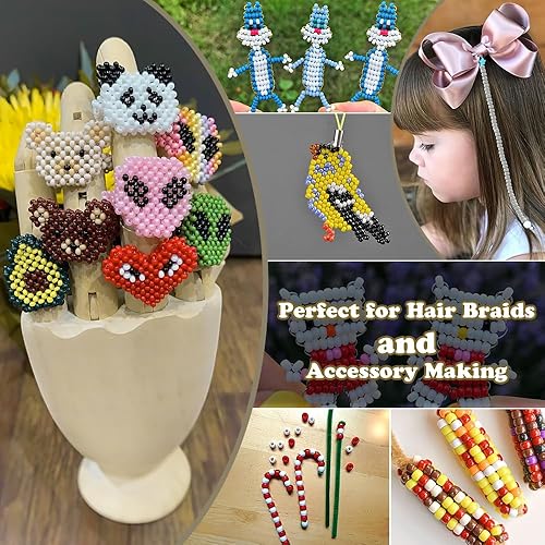 Miniatura 3 de 1100 cuentas de poni, kit de cuentas de pulsera de la amistad, cuentas para hacer joyas, cuentas para el cabello, cuentas para hacer pulseras,