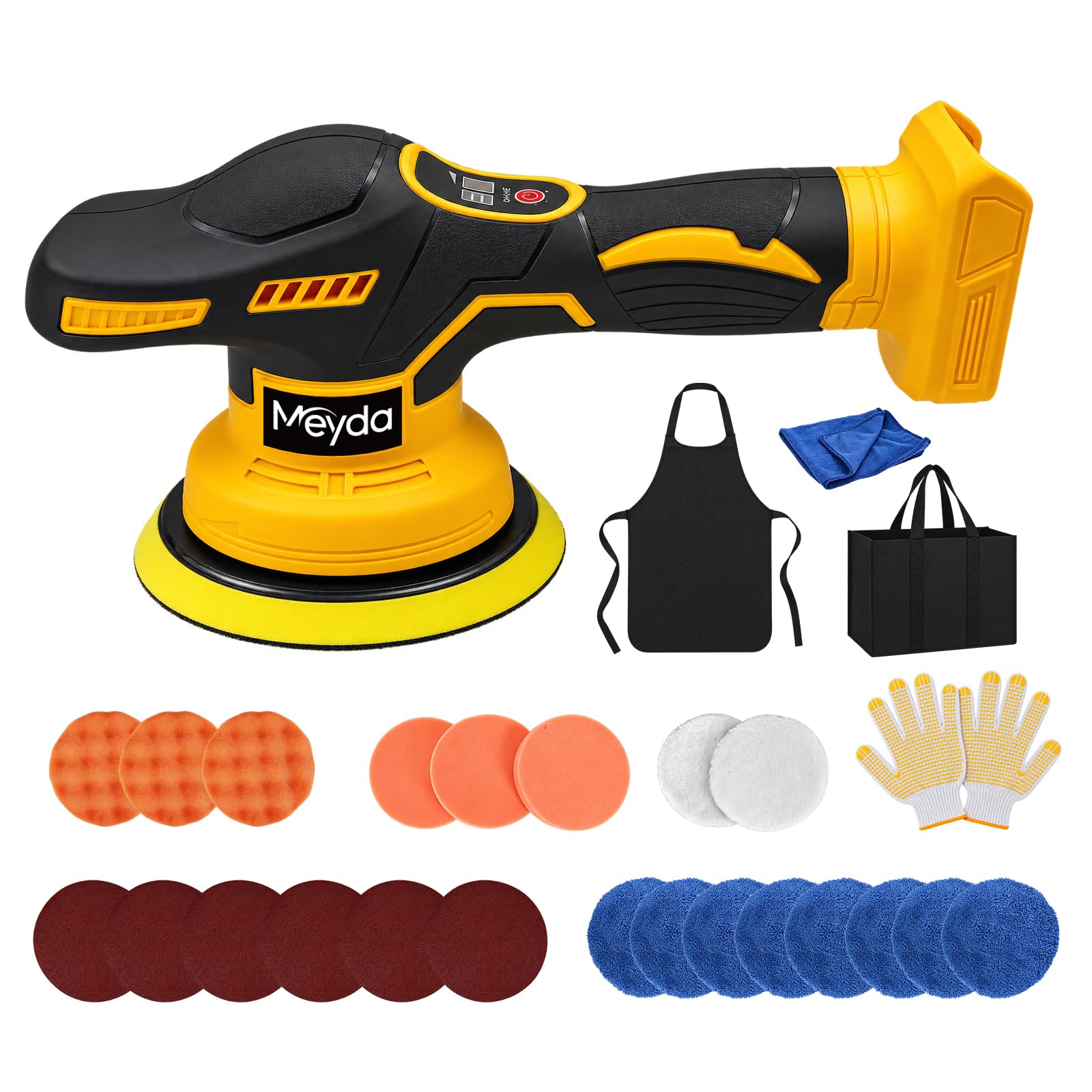 MEYDA Cordless Car Polisher for De-Walt 20V 6 inch Buffer Polishing Set