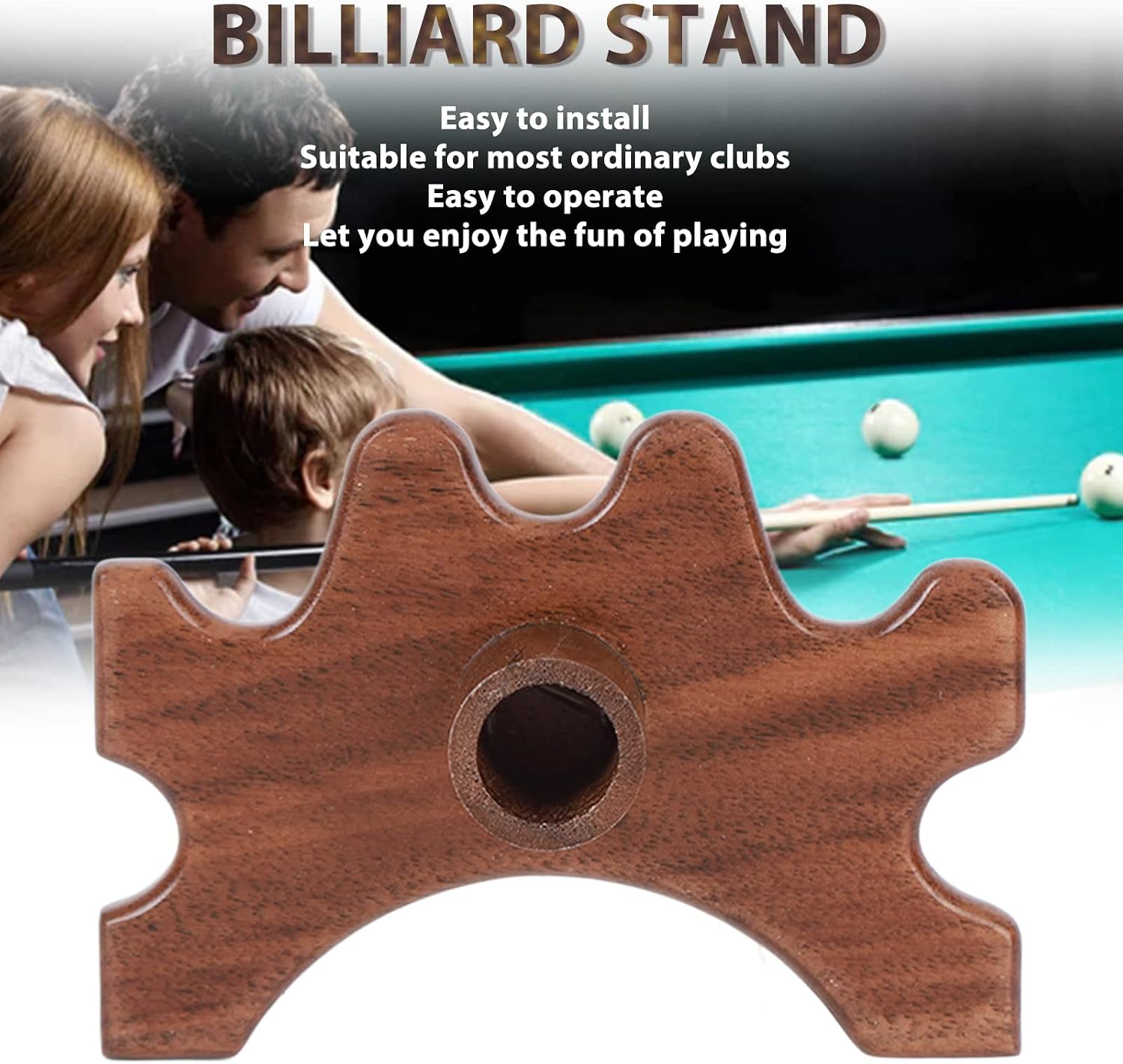 Naroote Pool Bridge, Stick Bridge Walnut Wood Billiards Pool Stick Bridge with Good Touch and Texture Pool Bridge for Table Game Competition (Low Fork)