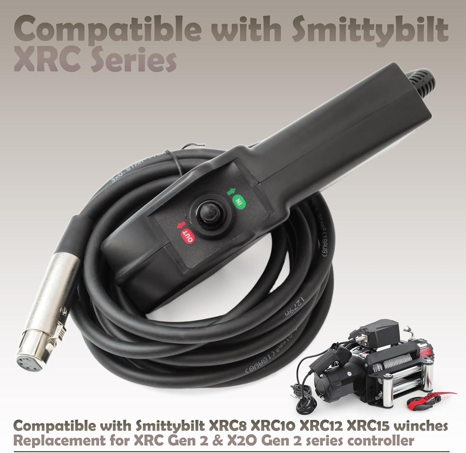 SB97495-50 Winch Control Compatible with SmittyBilt XRC Gen2 Series XRC8 XRC10 XRC12 XRC15 Winch, Replace 97495-50 SB-97495-50 SB9749550 Hand Controller Black Water-Resistant