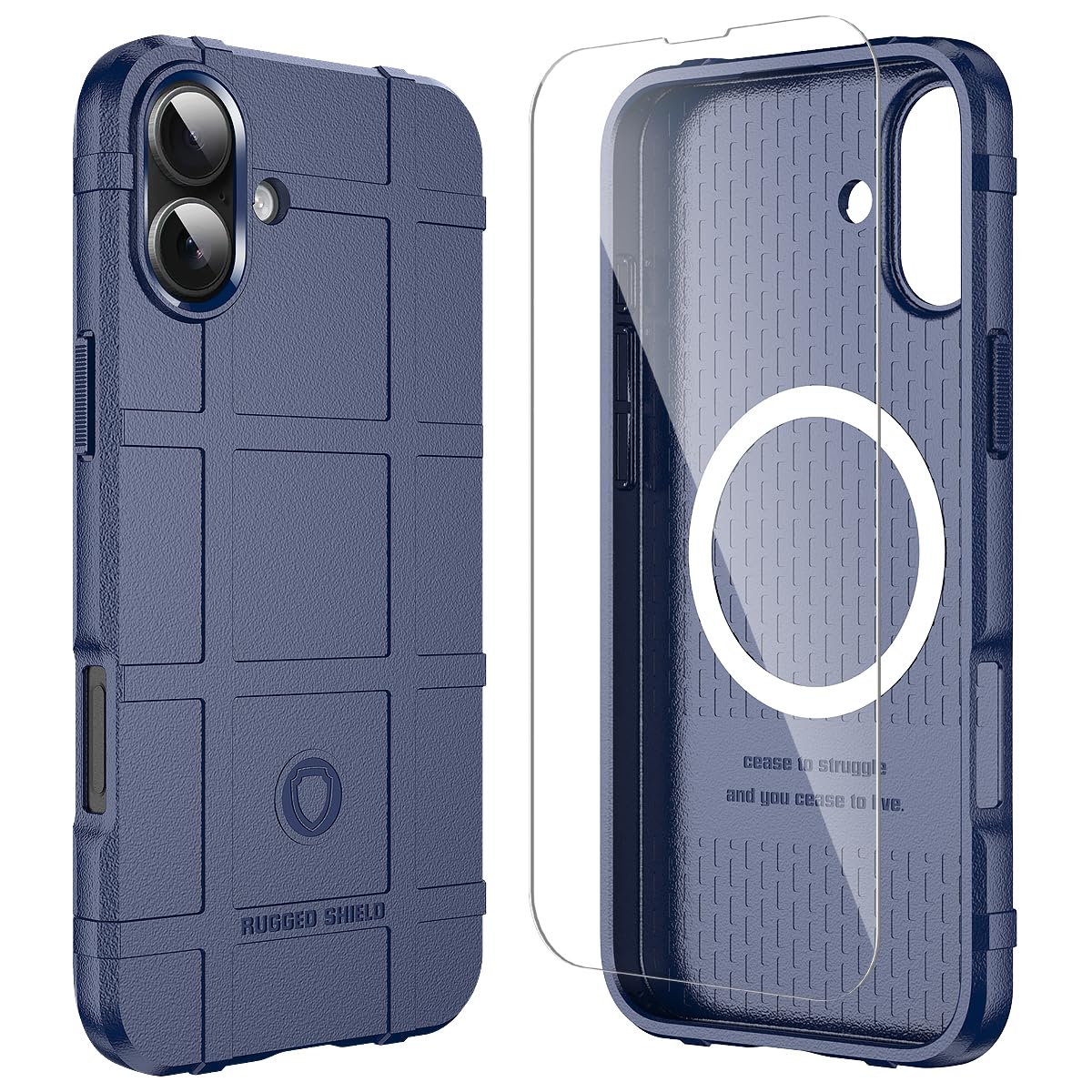 LABILUS Rugged Shield 8ft Drop Proof Magnetic TPU Thick Armor Tactical Protective Case for MagSafe Compatible with iPhone 16 Plus (6.7 inches) - Navy