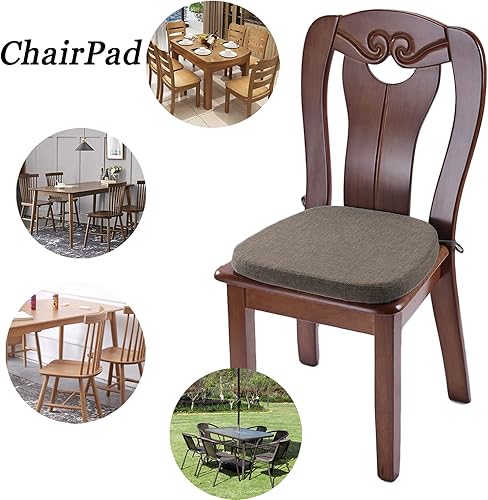 Miniatura 2 de Cojín para silla con lazos para sillas de comedor, almohadilla antideslizante para silla de cocina y asiento de comedor de espuma viscoelástica con