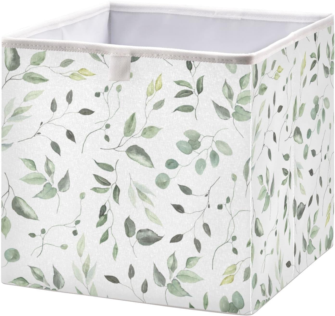 Kigai Green Leaves Cube Storage Bins 11x11x11 in Large