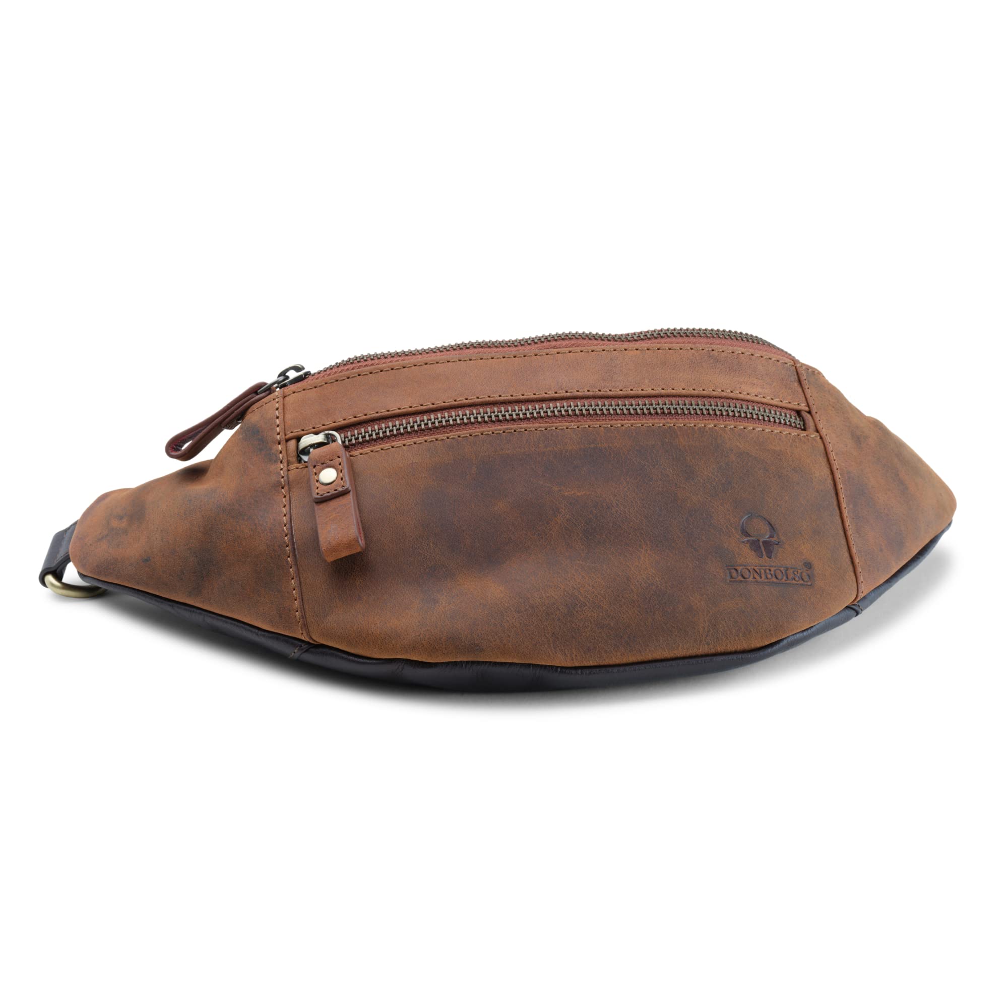 DONBOLSO Marsupio Seattle I Marsupio Uomo Pelle I Borsa Grande Borsello Per Uomo E Donna I Vintage Brown