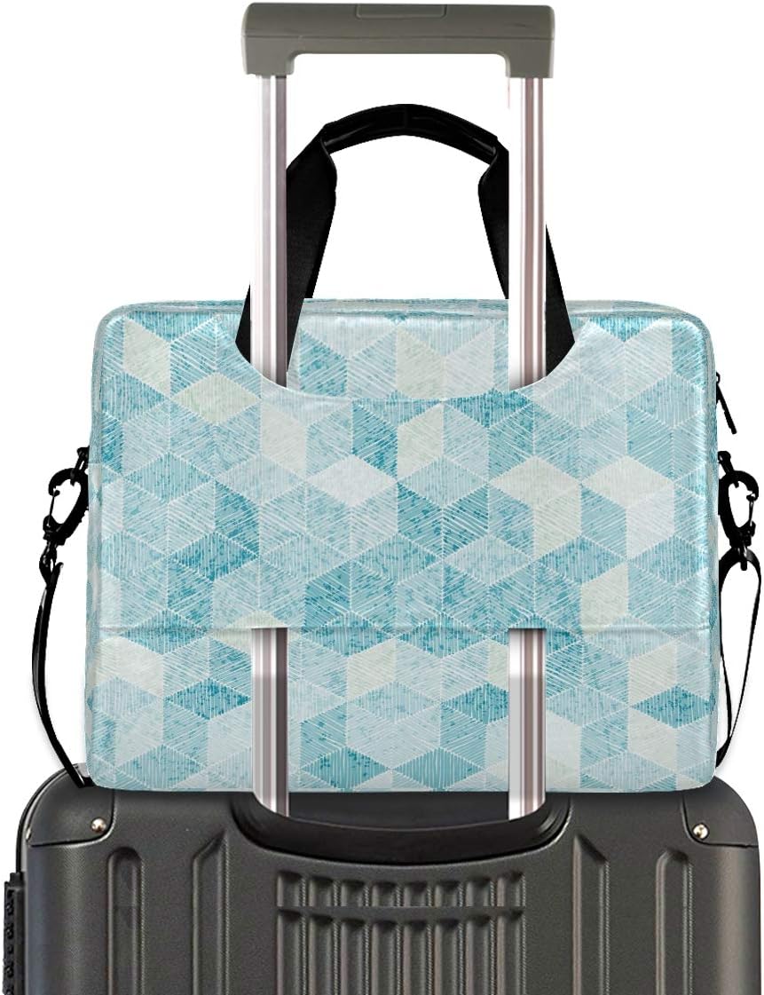 Laptop Bag Geometric Plaid Pattern Laptop Sleeves Case for 13 14 15.6 Inch Computer Tablet Briefcases Carrying Case Shoulder Bag for Work