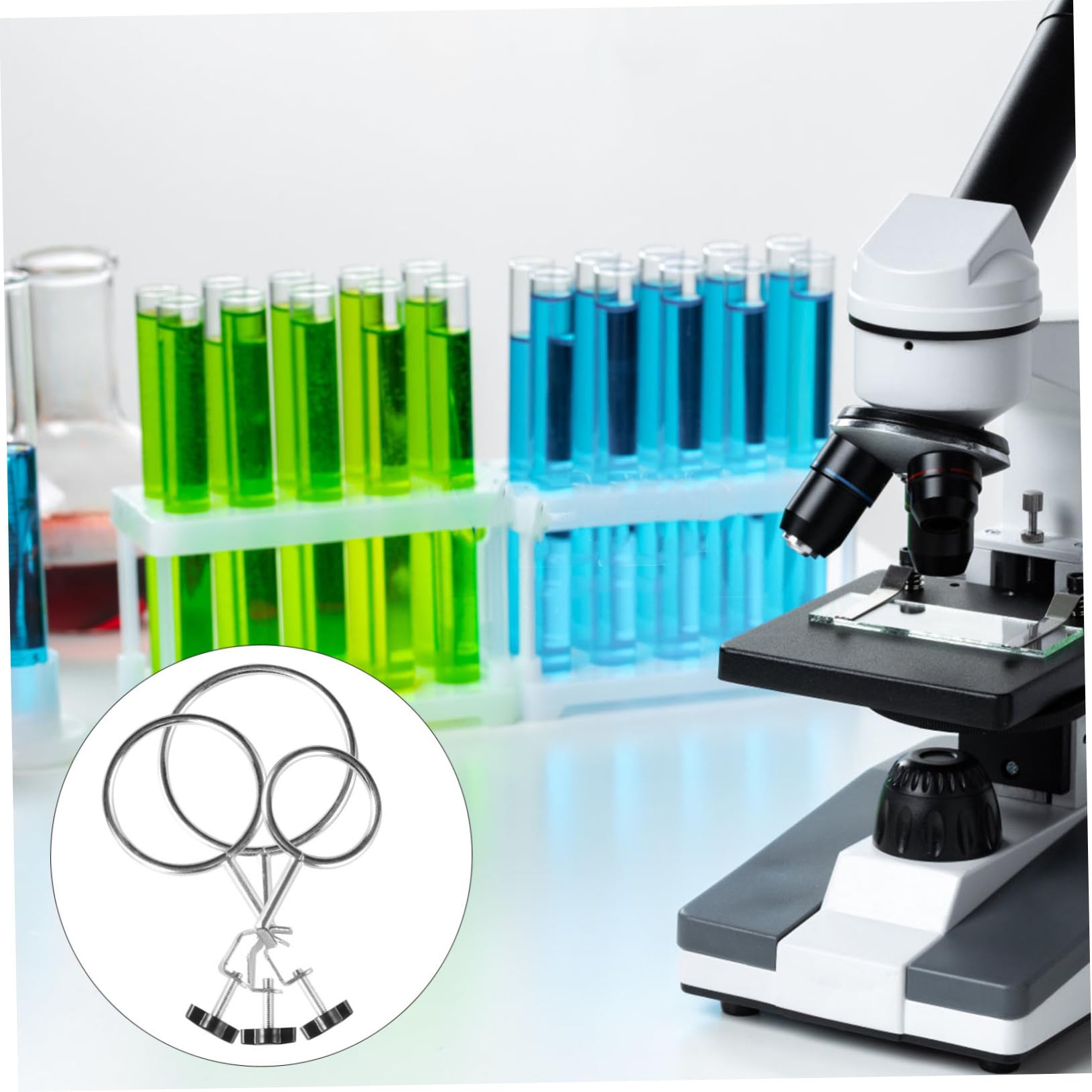 Gatuida 12pièces Support De Laboratoire Avec Pinces à Anneau Matériel De Chimie De Supports Pour Expériences Scientifiques Compris Moyen Et Anneau