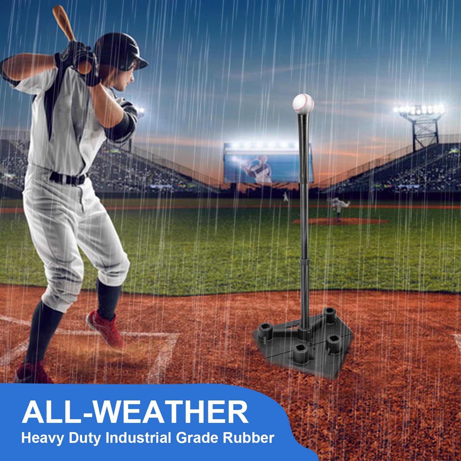 Genérico Bate De Bateo para Sóftbol - tee De Práctica para Béisbol Y Sóftbol - Base Resistente, Top de Goma, Accesorios Teeball, Altura Ajustable 5 Posiciones para Niños y Adolescentes