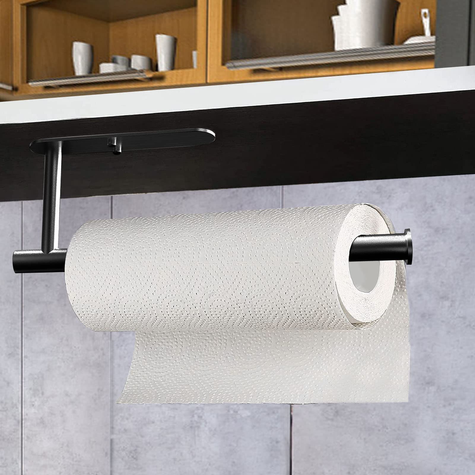 Porta-asciugamani di carta, porta rotolo da parete sotto pensile con adesivo, porta rotolo di carta igienica con funzione di ammortizzazione | Leroy Merlin