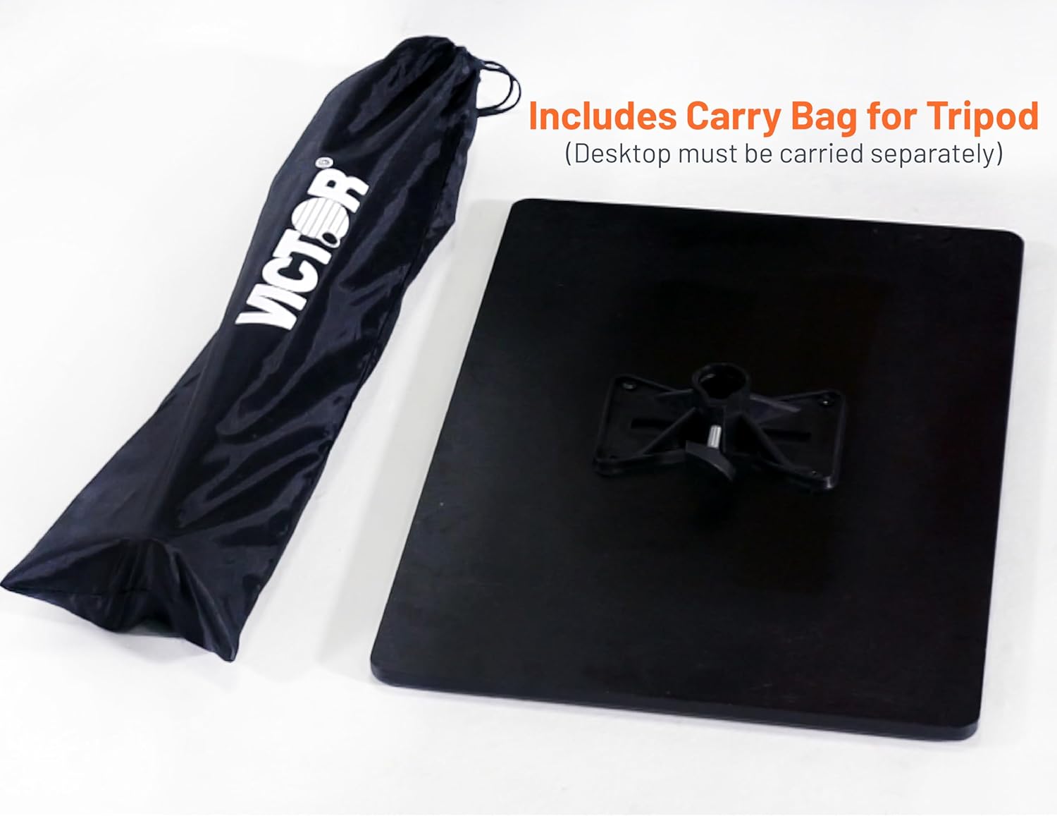 Victor Portable Adjustable Tripod Desk – Mobile Standing Desk, Height Adjustment (30.5" to 45") for Laptops, Projectors, and More – Compact, Lightweight & Stable for Home, Office, or Classroom (DC530)