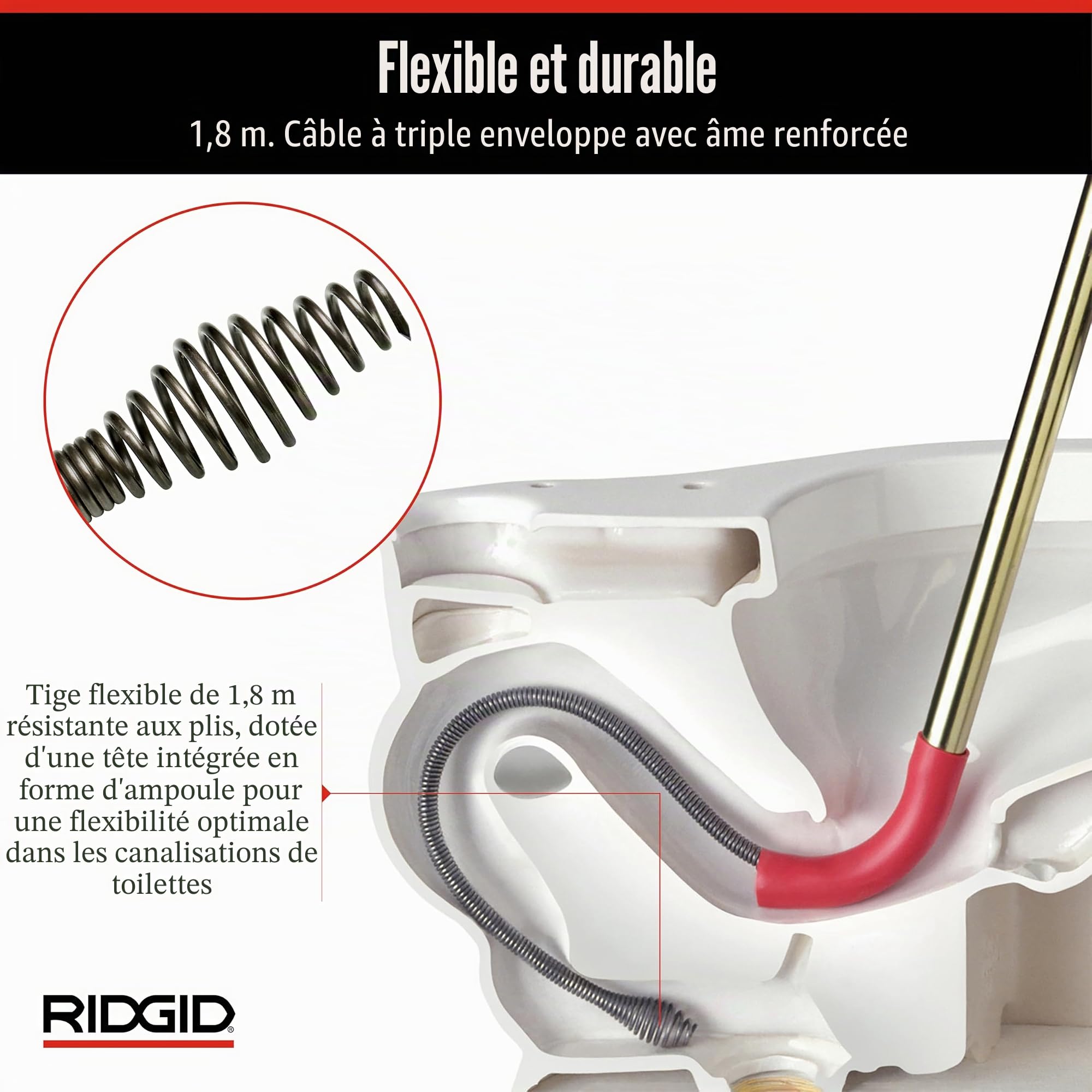 Ridgid 56658 K-6P Toilet Auger, No Size, No Color