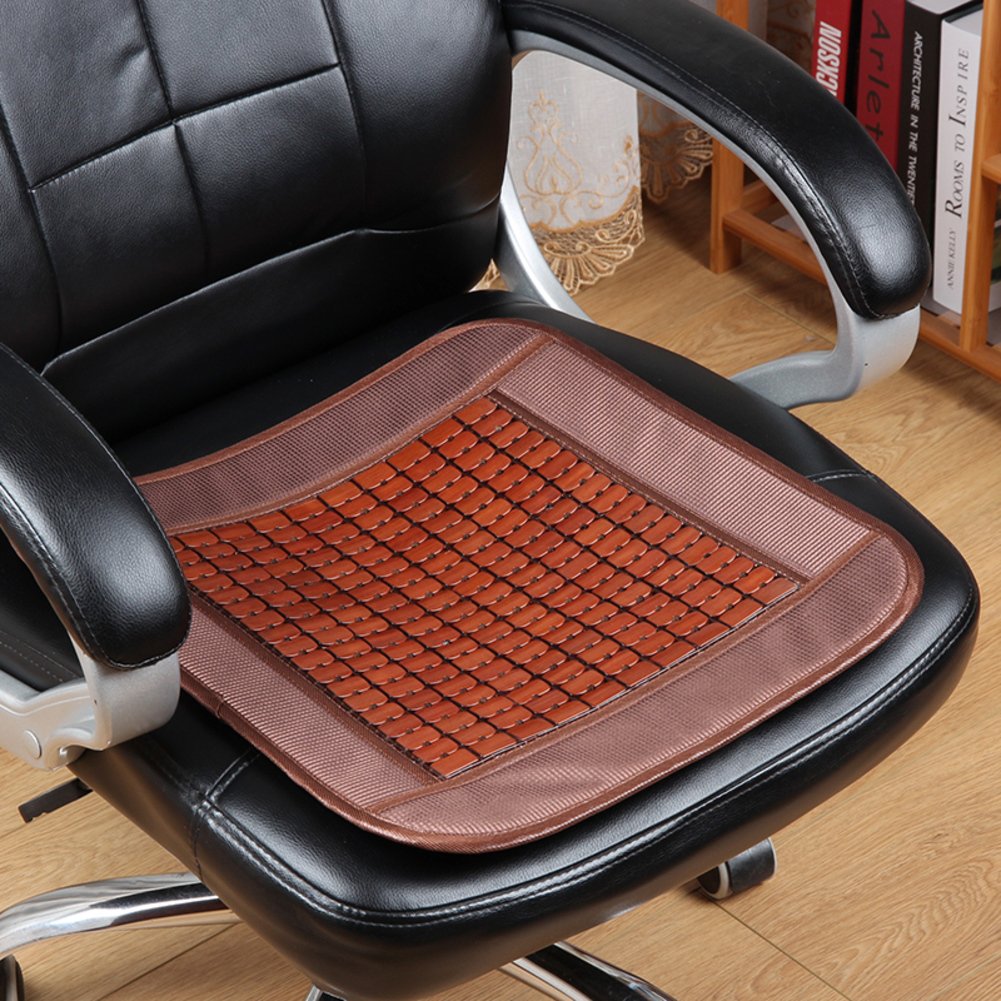 Tapis de coussin respirante-D anti-transpiration en bambou pour chaise d'ordinateur de bureau