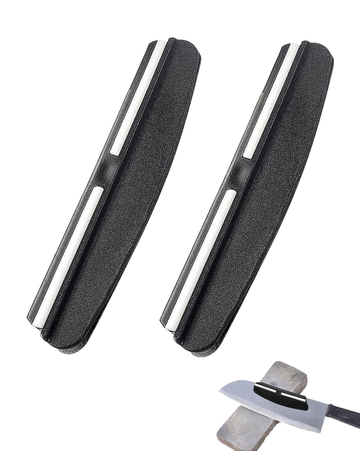 2 pièces Guide d'Affûtage de Couteaux Aide au Ponçage Guide d'Angle Affutage Outils pour Affûtage sur Pierre à Aiguiser(noir)