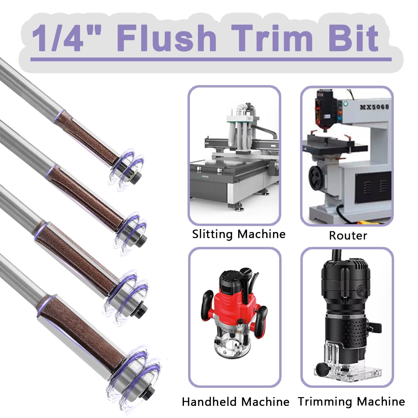 Treki 4 Pcs Flush Trim Router Bit Set - Image 4