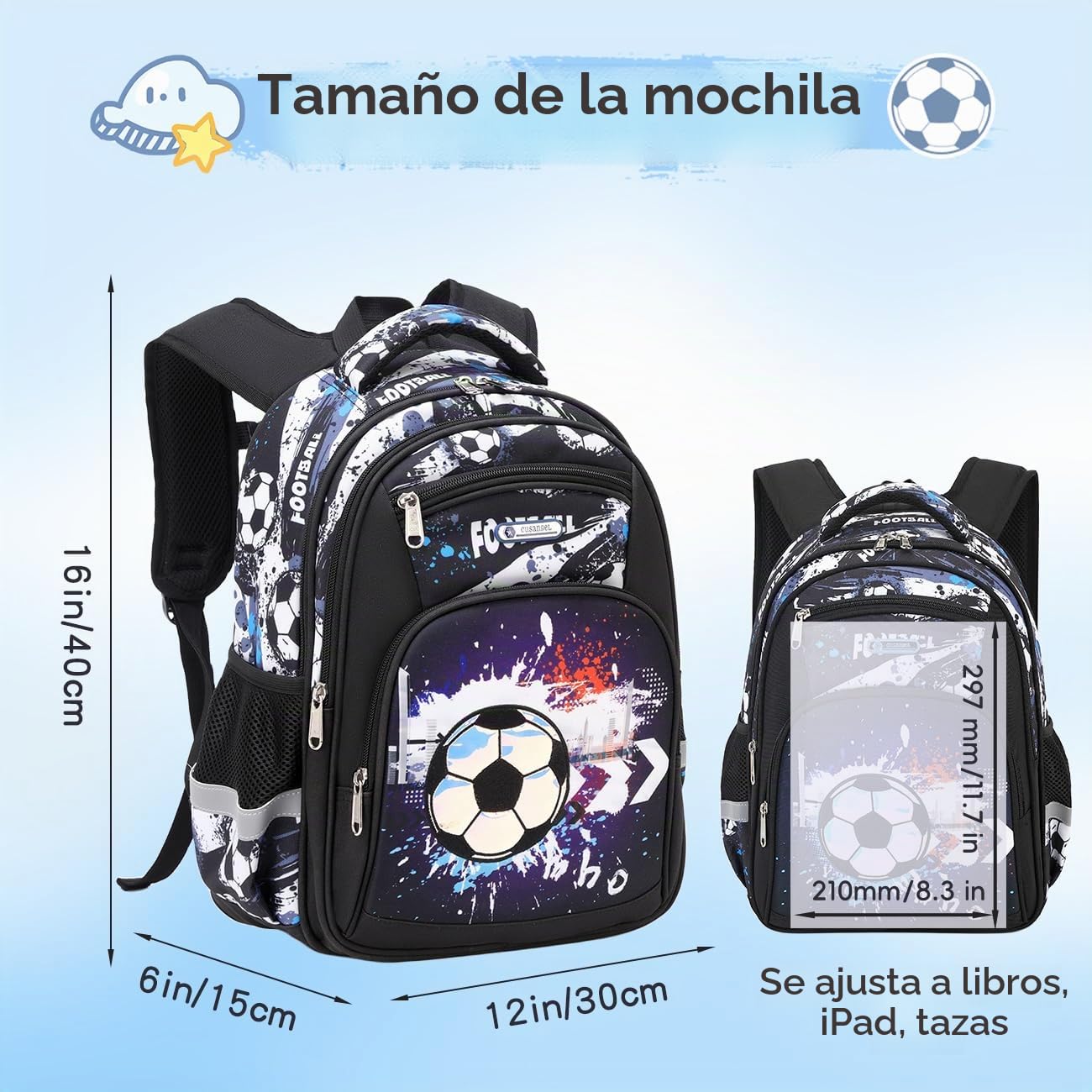 Cusangel Bonita Mochila Para niños,15.5 pulgadas,Divertida Sirena Arco Iris Kawaii,Primaria,Preescolar,Guardería,Escuela,Para 8, 9, 10, 11, 12 Años