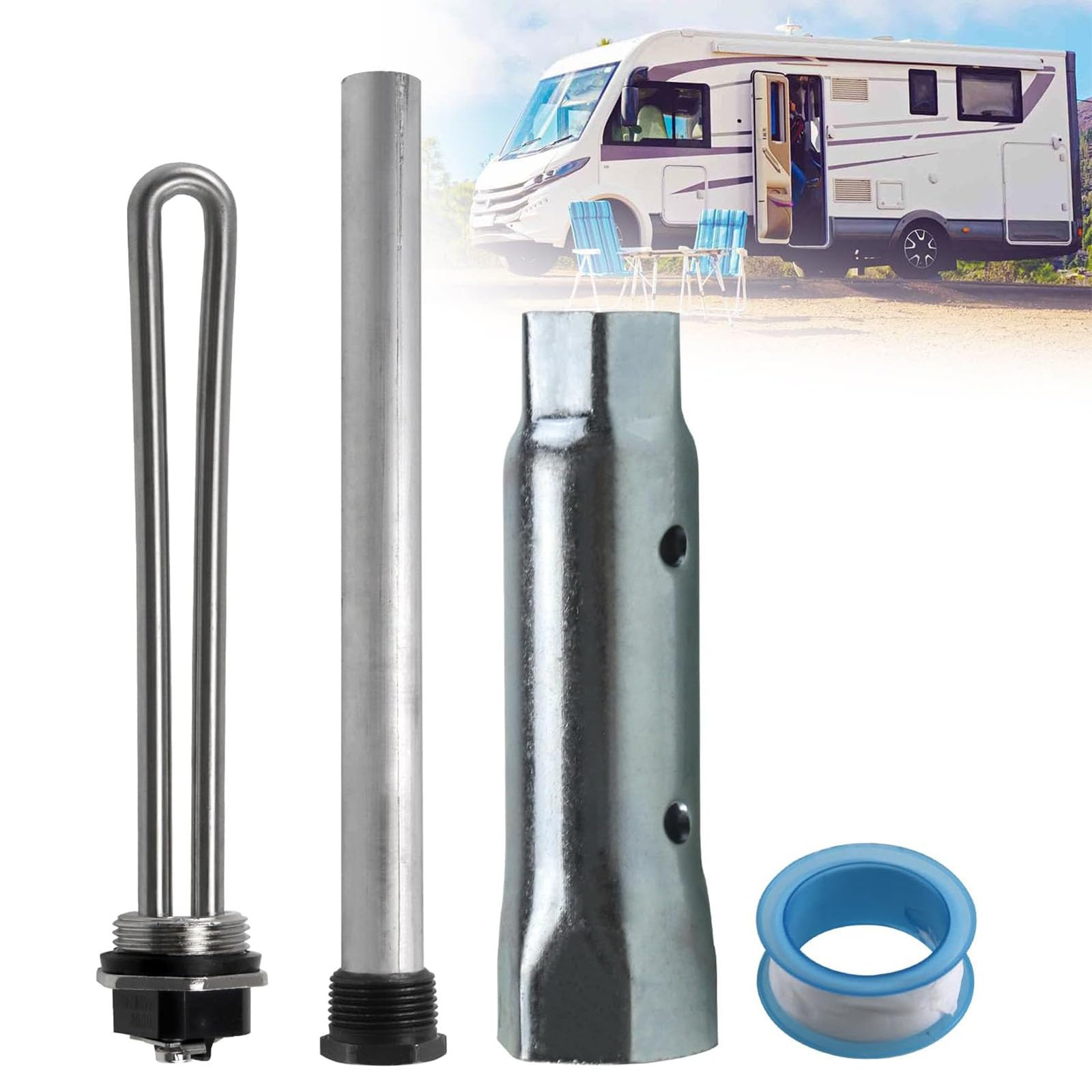 Tubo de calefacción de metal fuerte 232306, potente bobina de calefacción de 1400 W para calentador de agua suburbano, instalación rápida, repuesto para calentador de agua