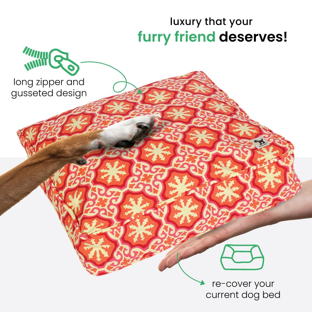 Molly Mutt Riesiger Hundebettbezug mit Papillon-Druck, Maße: 91,4 x 114,4 x 12,7 cm, 100% Baumwolle, langlebig, atmungsaktiv, nachhaltig, maschinenwaschbar
