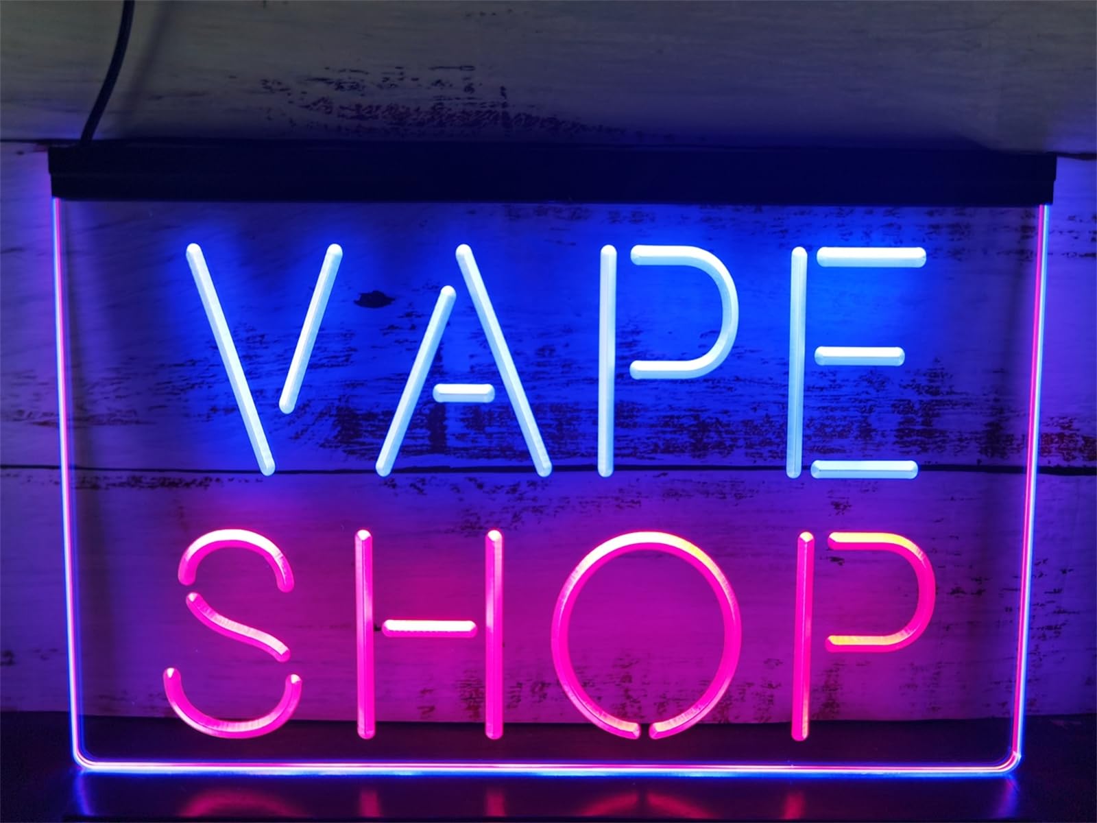 Zayeksole Blue Red Vape Shop Neon Sign For Wall Decor, Dual Color Dimming Usb Powered Led Neon Lights For Smoke Shop,Smoking Lounge,Retail Shops,,30X20cm