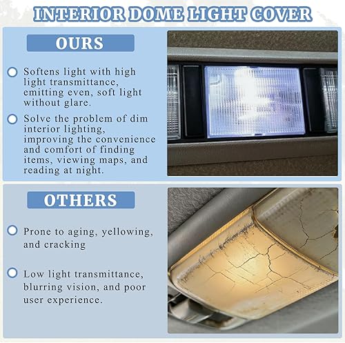 Miniatura 4 de Cubierta de lámpara de lectura central de cúpula interior, lente transparente para Chevrolet K1500 K2500 K2500 K3500 C1500 C2500 C2500 C3500 C3500HD
