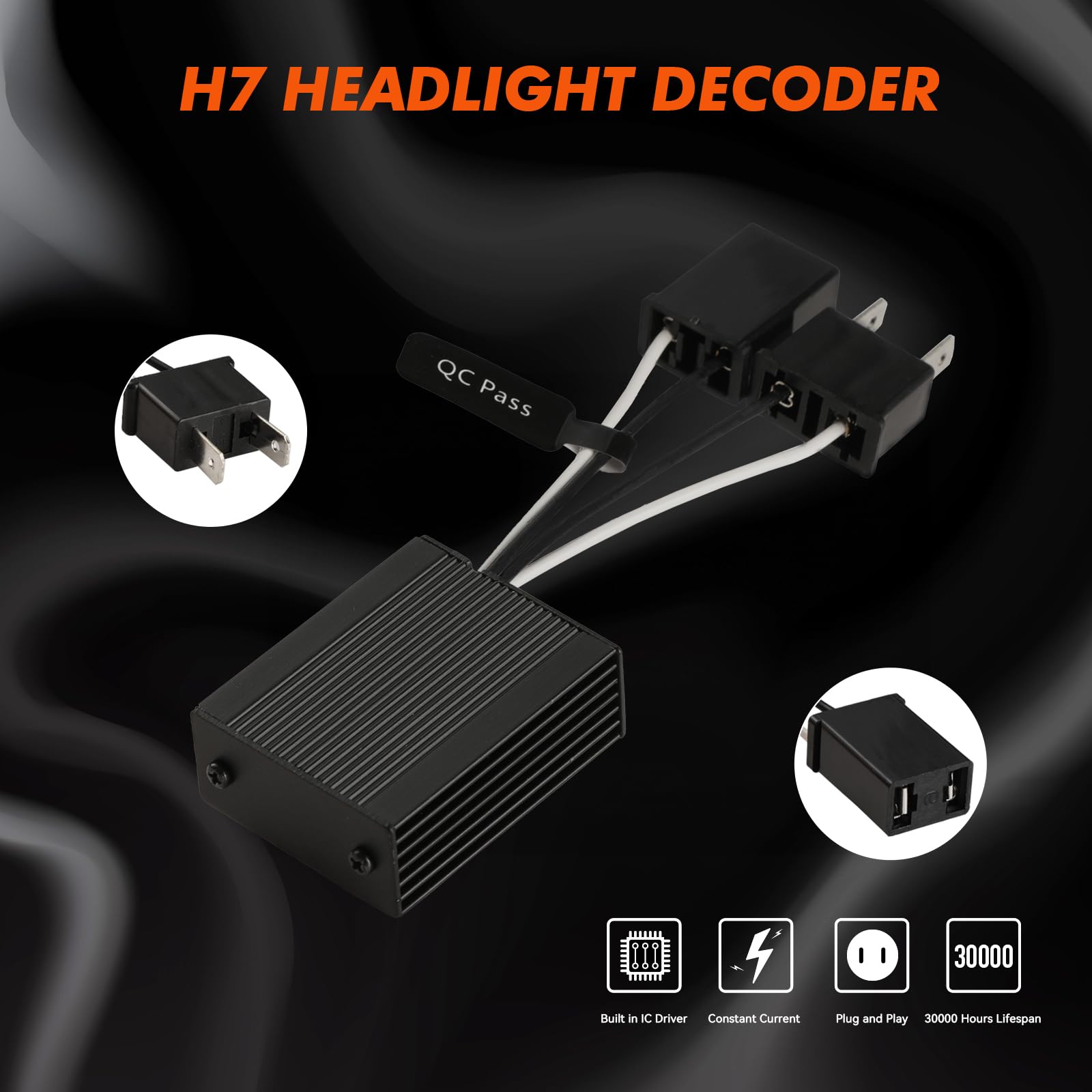 Zethors H7 Canbus Decodificador Sin Errores Bombillas Coche Resistor Decodificadores para H7 LED Faro Anti-parpadeo Adaptador Arnés Advertencia Cancelador Condensadores Kit de Conversión