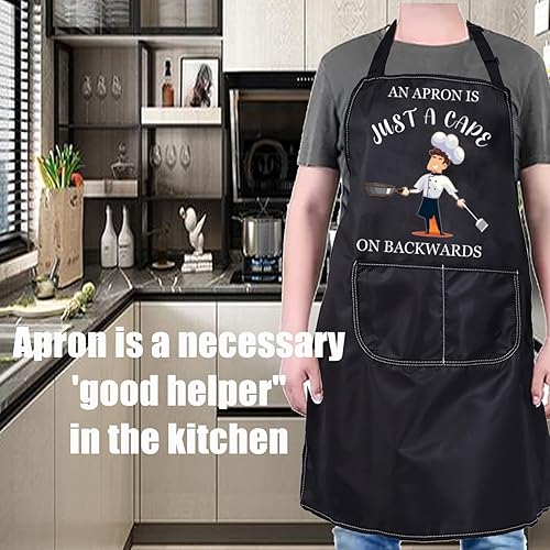 Miniatura 5 de PXTIDY Un delantal es solo una capa en el reverso, divertido delantal para cocina, delantal de cocina, delantal de parrilla, delantal de chef para