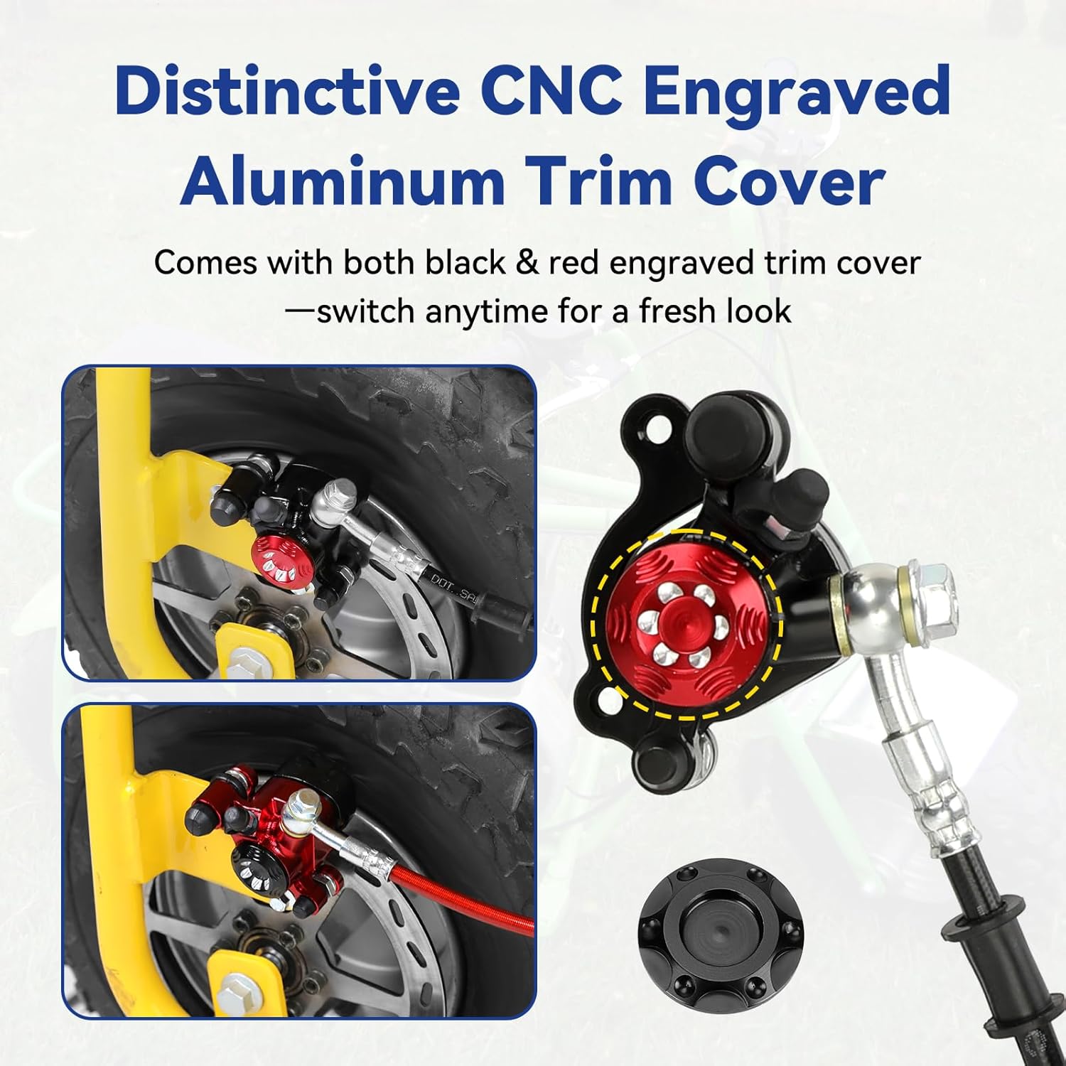 Mini Bike Hydraulic Brake Kit and Throttle Assembly Compatible with Baja DB30 DoodleBug Blitz Dirt Bug GMB100 Predator 79cc 97cc 2.8HP Engine Minibike Parts with Brake Master Cylinder Caliper