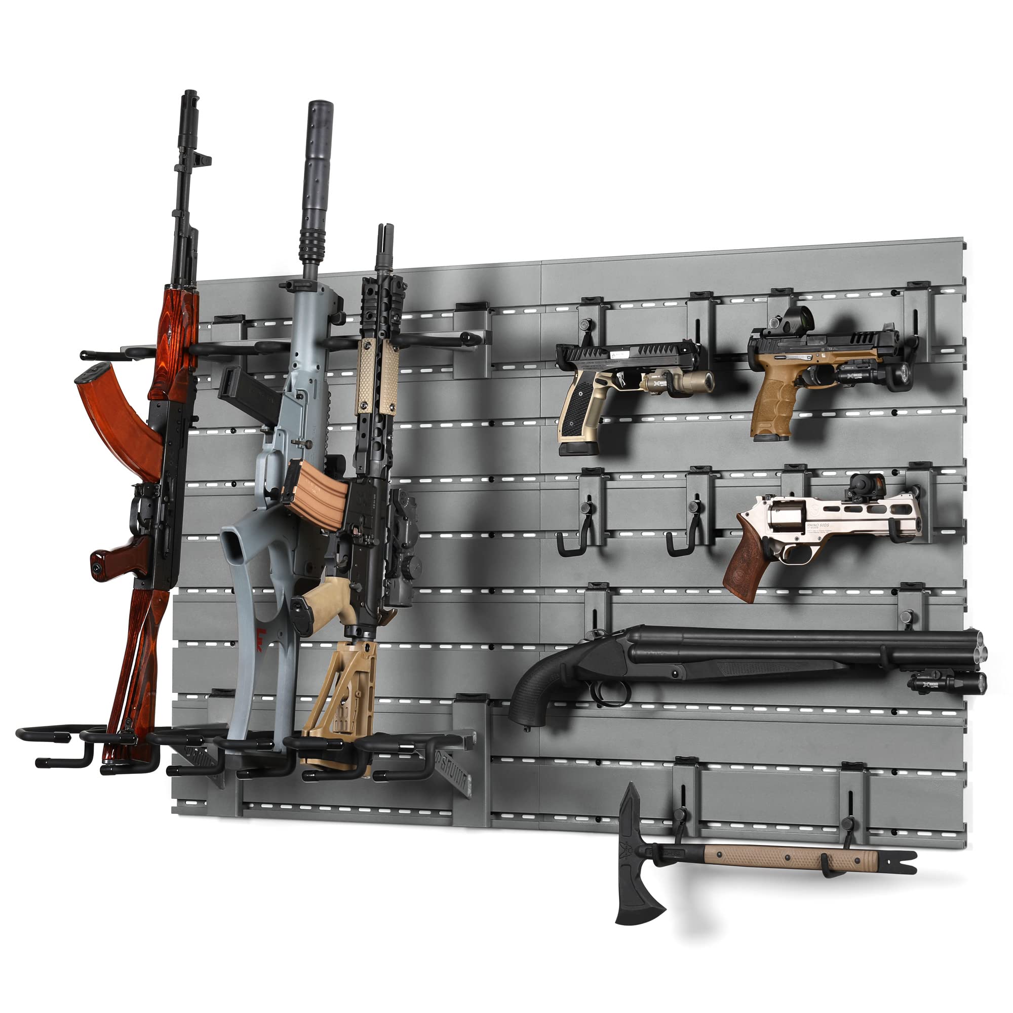 Savior Equipment Wall Rack System Heavy-Duty Steel Tactical Rifle Carbine Shotgun Handgun Storage Wall Mount, Modular Firearms Gun Wall Gear Accessories Organizer, Holds up to 6 Rifles & 6 Pistols