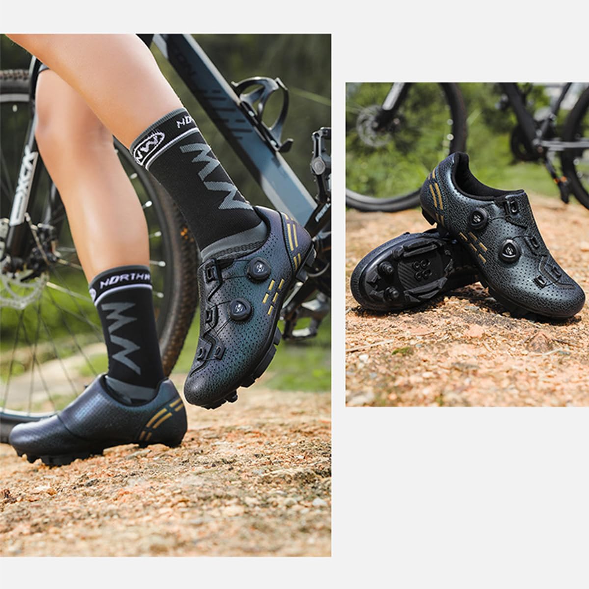Zapatos Bicicleta de Montaña Hombre Mujer Zapatilla de Ciclismo
