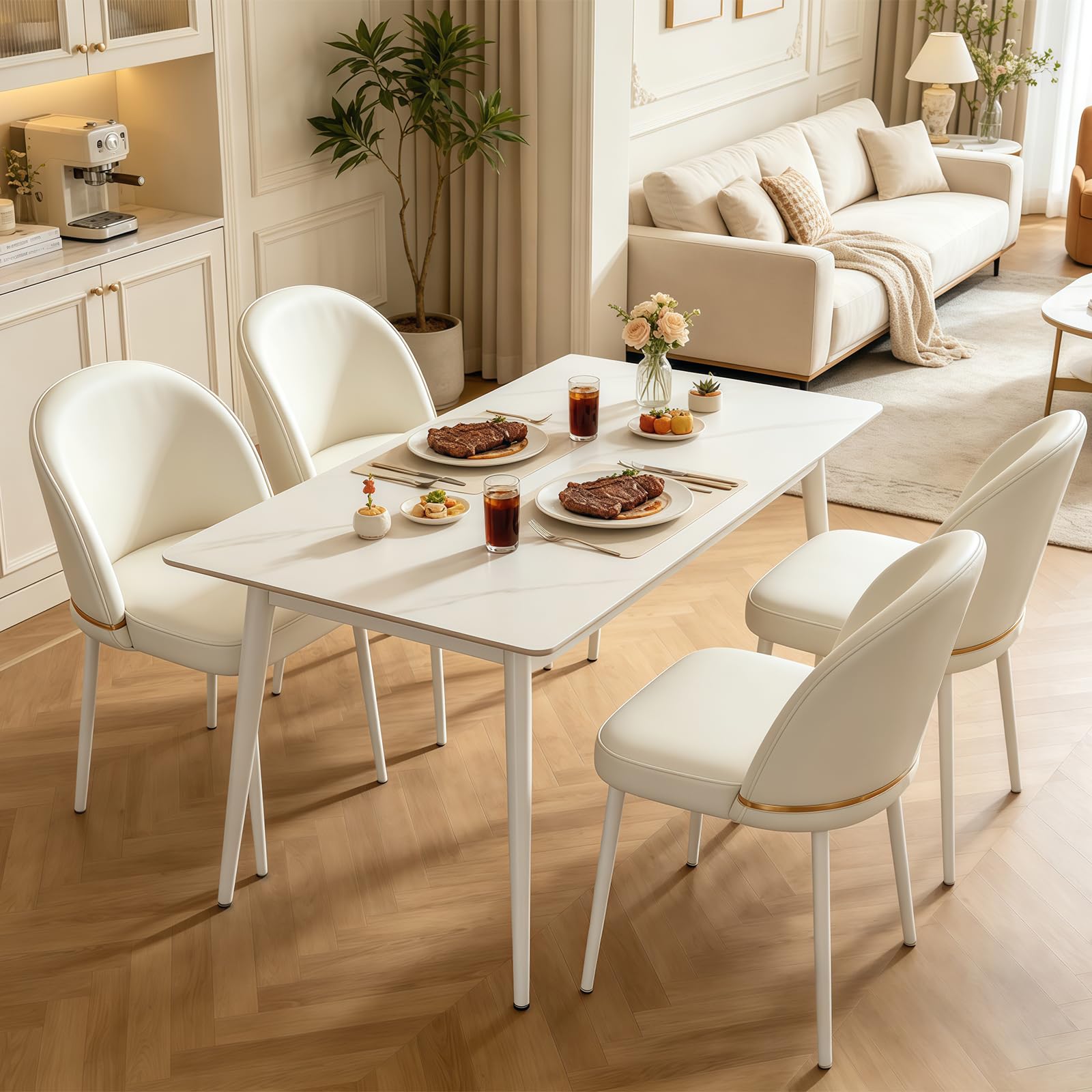 Sedia da Pranzo (singola) – Sedia Moderna Per Cucina Con Schienale e Gambe in Metallo, Sedia Ergonomica Versatile Per Camera da Letto, Ufficio, Sala da Pranzo