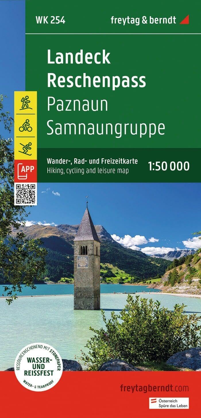 Landeck - Reschenpass Hiking, Cycling & Leisure Map - 1:50,000 scale: 254 (Wander-Rad-Freizeitkarte)