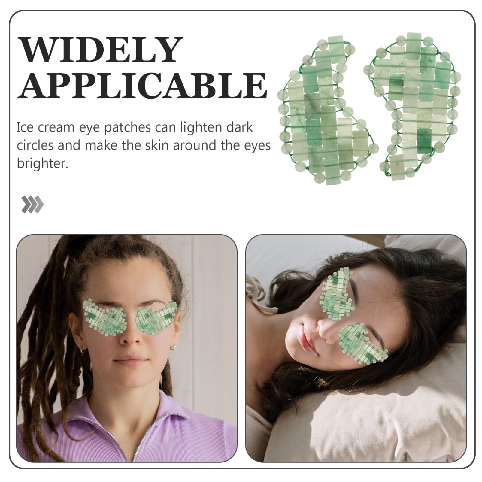 Maschera per Occhi in Pietra Verde, Impacco Freddo per Gonfiore e Occhiaie, Design Comodo, per Relax e Cura del Viso