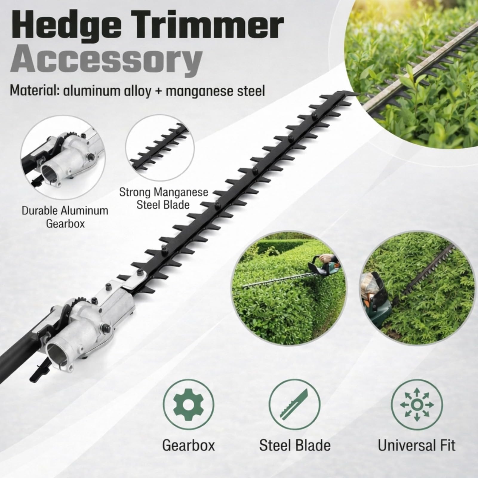 Accessoire de Lame de Taille-Haie de 26 mm, Tête de Taille-Haie, Pièces de Rechange pour Débroussailleuses et Bordures de Jardin