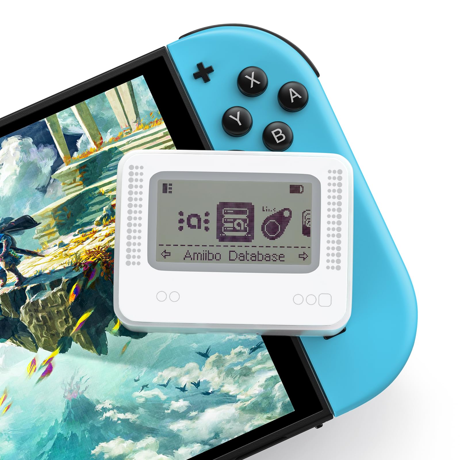 Allmiibo 닌텐도 스위치, Wii U 및 3DS용 울트라 NFC 태그 에뮬레이터 - 4000개 이상의 저장 기능이 있는 게임 데이터 라이터, 70개 이상의 게임 지원, 무제한 스캔, 1.2인치 LCD, USB-C, 남성용 아버지의 날 선물