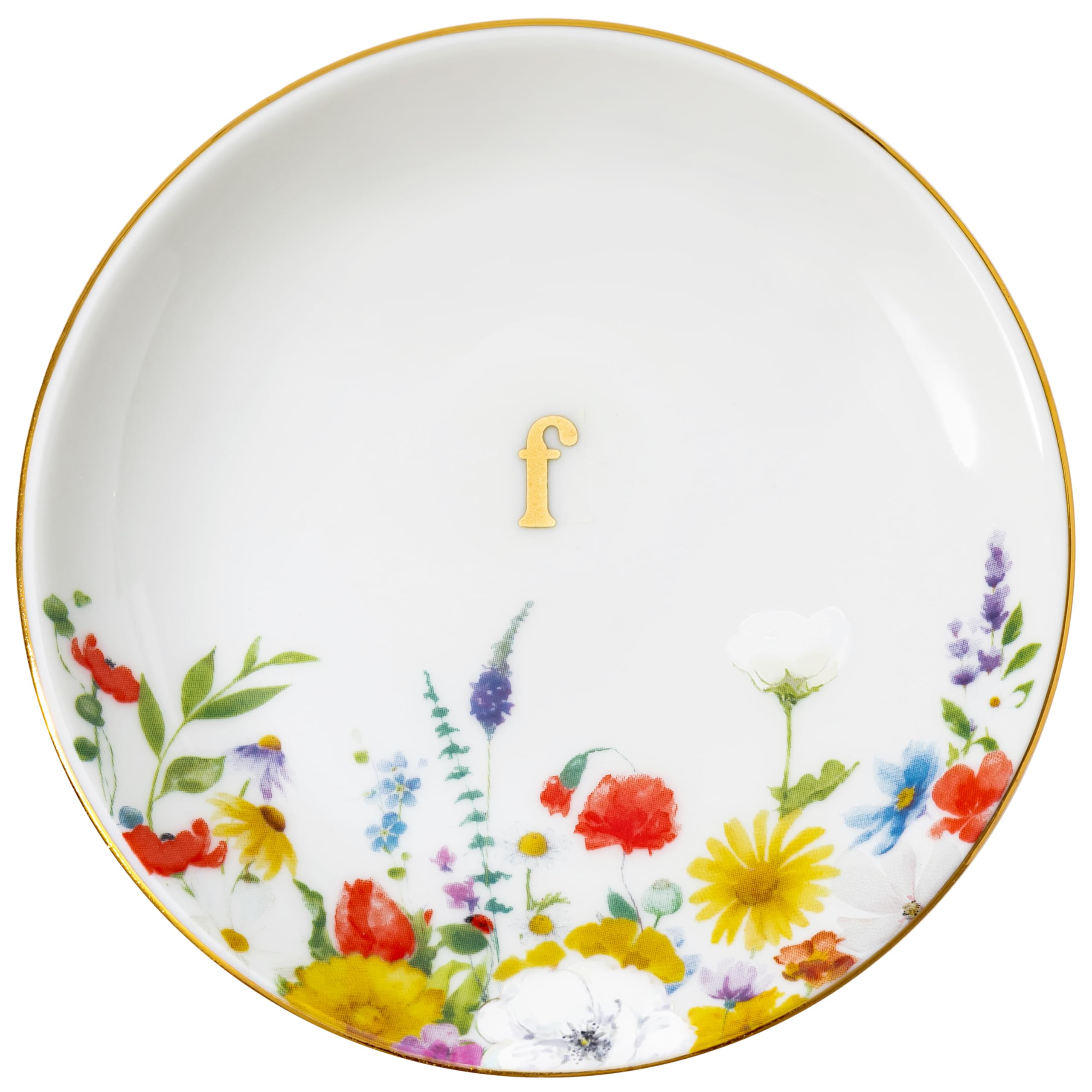 Crisky Flower Jewelry Tray Ring Dish & Gift Box, Ceramic Trinket Dish for Rings Earrings Necklaces Keys, Bridal Shower Engagement Birthday Gift for