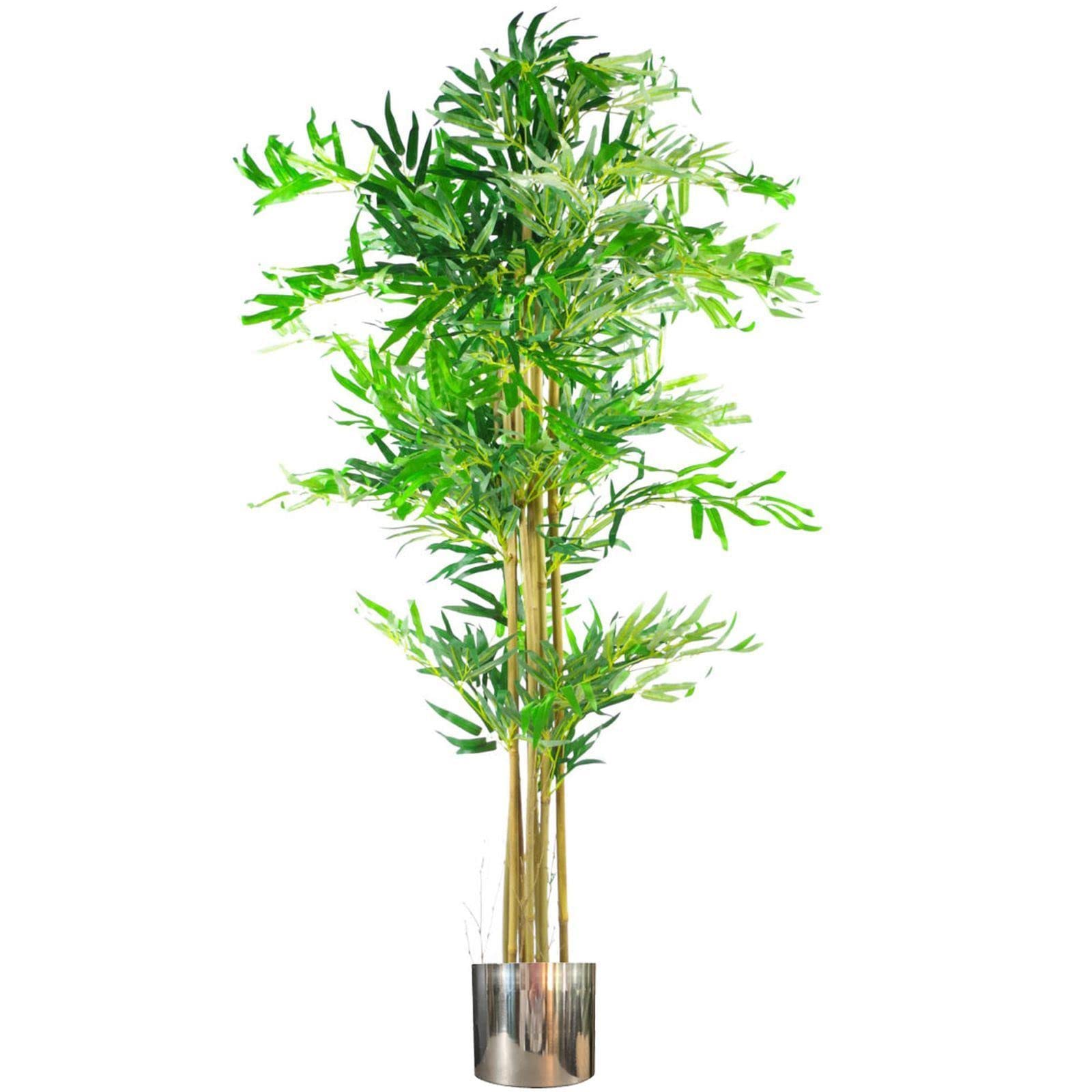 Leaf Artificial Bamboo Plant Tree - 5ft - Silver Planter