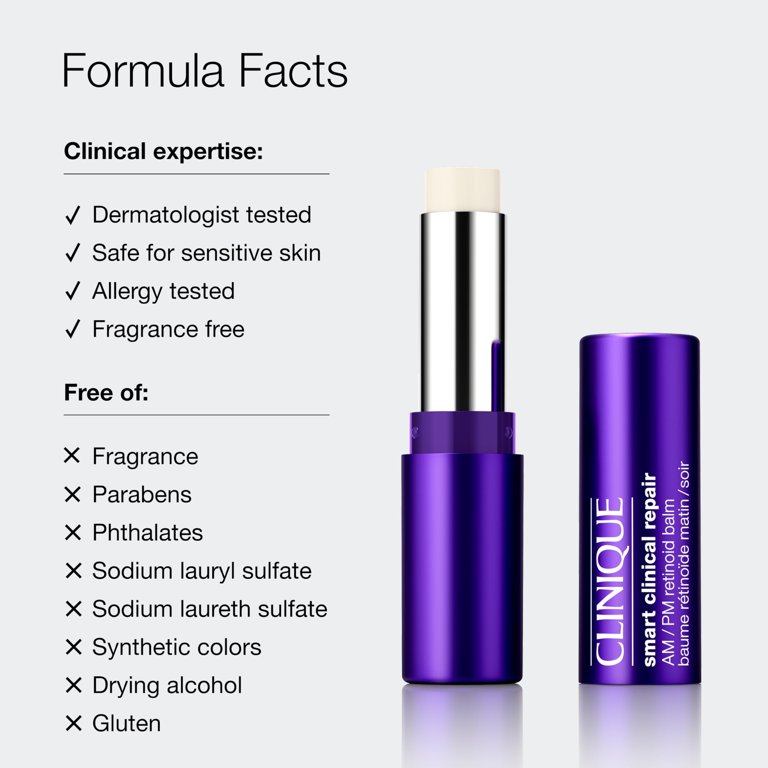 Clinique Smart Clinical Repair AM/PM Retinoid Balm Stick With Hyaluronic Acid For All Skin Types | Softens + Plumps Fine Lines | Safe For Sensitive Skin, 0.11 Ounce