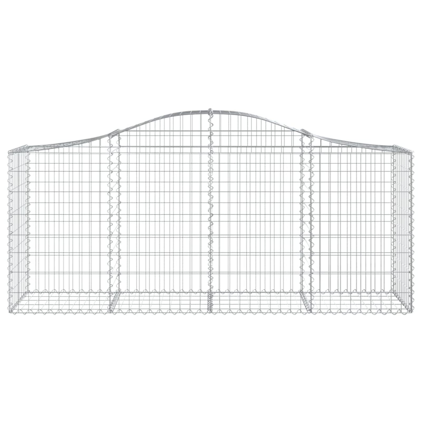LAPOOH Gabionen mit Hochbogen 2 STK. 200x50x80/100 cm Verzinktes Eisen, Gabionen Zaun, Steinkorb Garten, Gabionenkörbe, Gabionen Gitter, Dekorative Zã¤UNE - 3145619