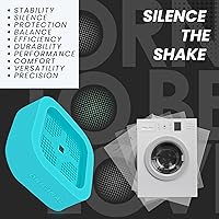 Vista 5 de Pies antivibración – Juego de 4 almohadillas antideslizantes con diseño grabado láser Verde aguamarina Compatible con lavadoras y secadoras