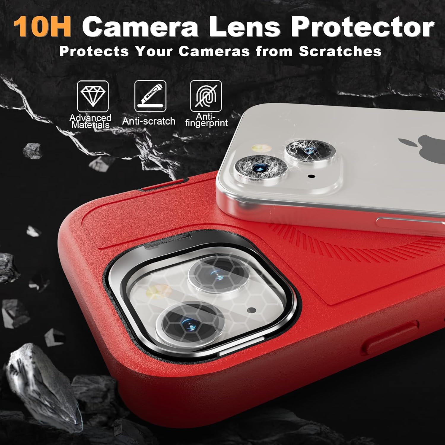 Follaroma for iPhone 14 Case with Stand & Built-in Camera Cover, MagSafe Compatible, Heavy-Duty Shockproof Protection, Magnetic & Rugged Phone Cover for iPhone 14 6.1'', Red