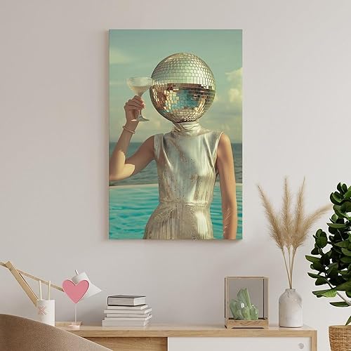 Miniatura 8 de Retro Canvas Wall Art Party Girl Abstract Art 70s Retro Poster Wall Art Picture Painting Poster Canvas Print Posters Artworks Bedroom Living Room