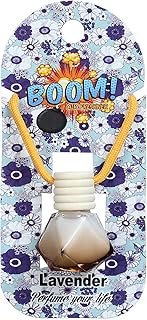 Car Air Freshener on Mirror with Fragrant oils with Wooden Diffuser Lid , Lavender , Brown