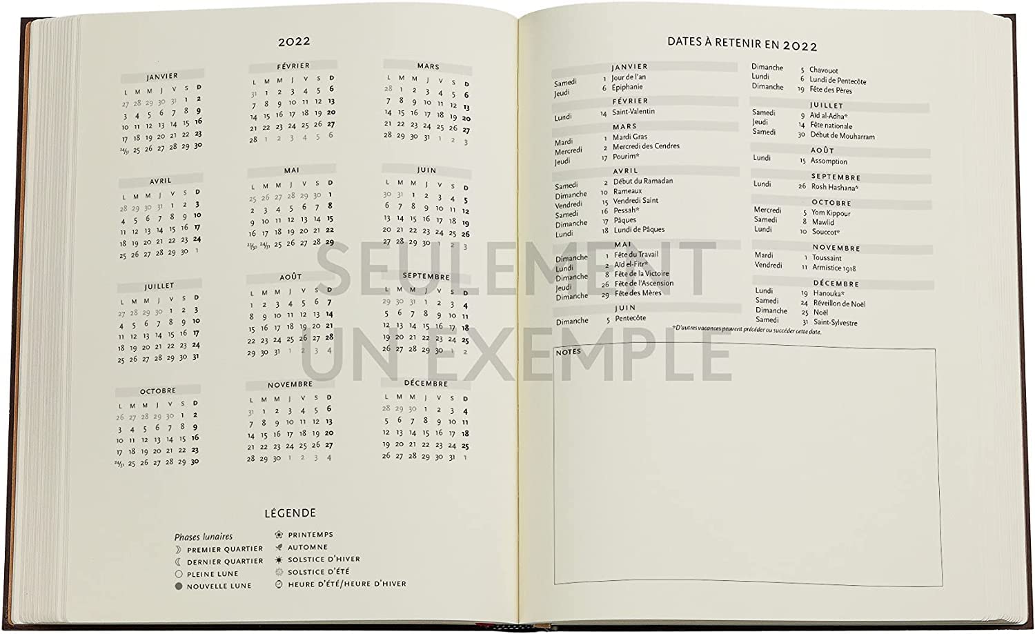 Lot Agenda Souple Français Civil 2027 1 Jour Par Page Ultra + Index Adhésif Blumie
