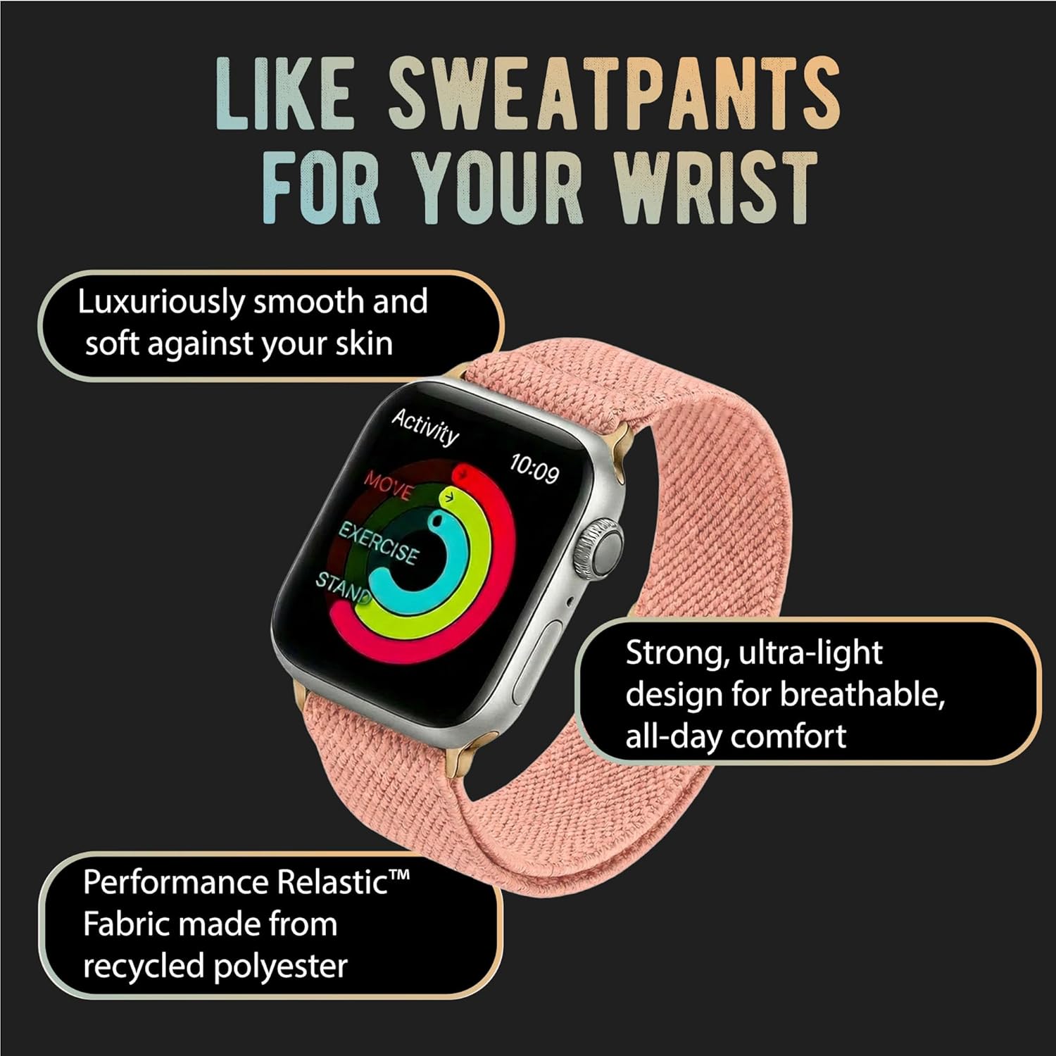 Braxley Bands for Apple Watches - Stretchy and Washable - Adjustable with Apple Watch Bands for Women & Men - Compatible with Apple Watch Series SE Ultra 9 8 7 6 5 4 3 2 1