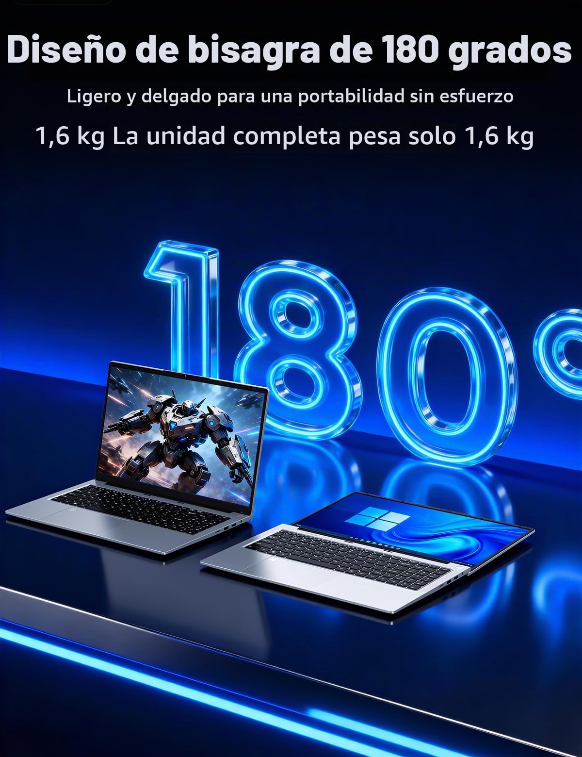 FUNYET Ordenador Portátil,2026 Nuevo R7-6800H PC portátil de 15,6 Pulgadas,32GB DDR5 RAM+1TB SSD Laptop,FHD 1920 * 1080,5000mAh, Teclado retroiluminado,Lector de Huellas Dactilares