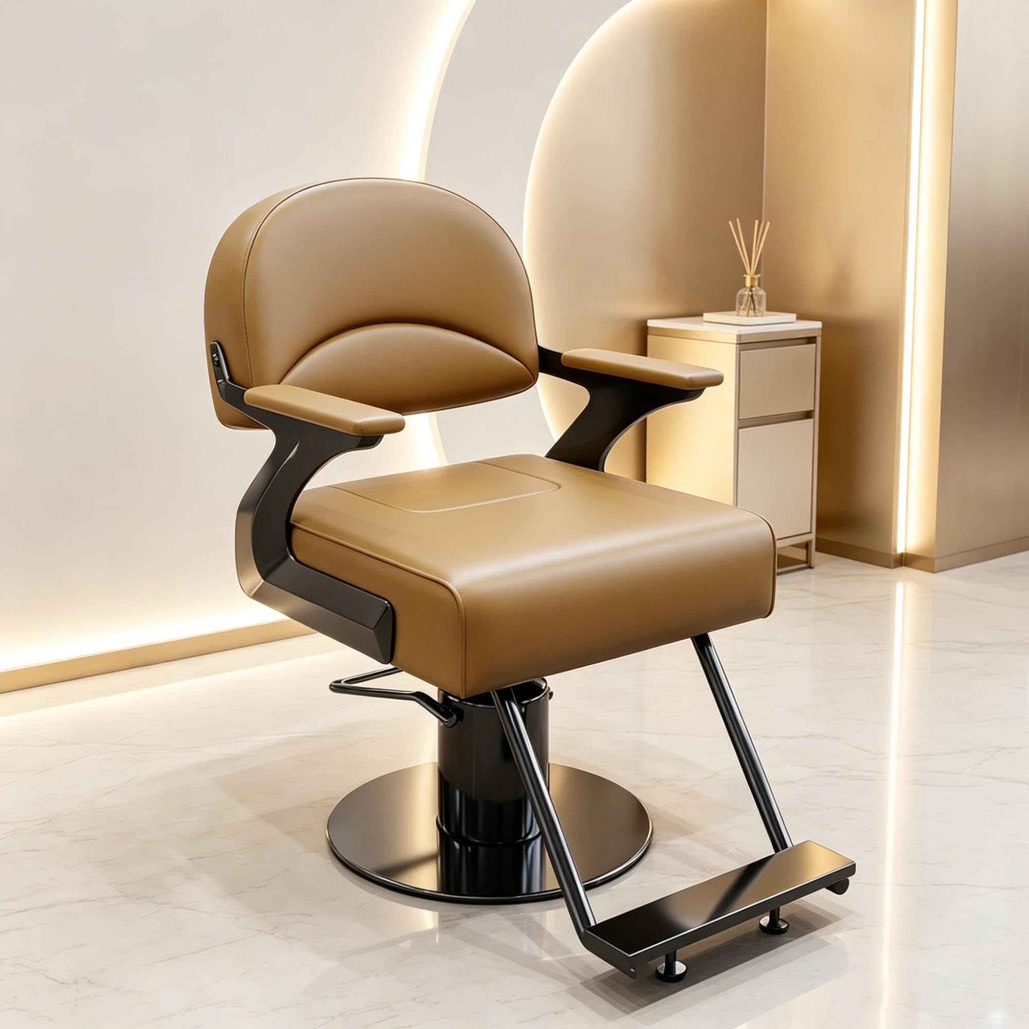 Poltrona da barbiere vintage, girevole a 360°
