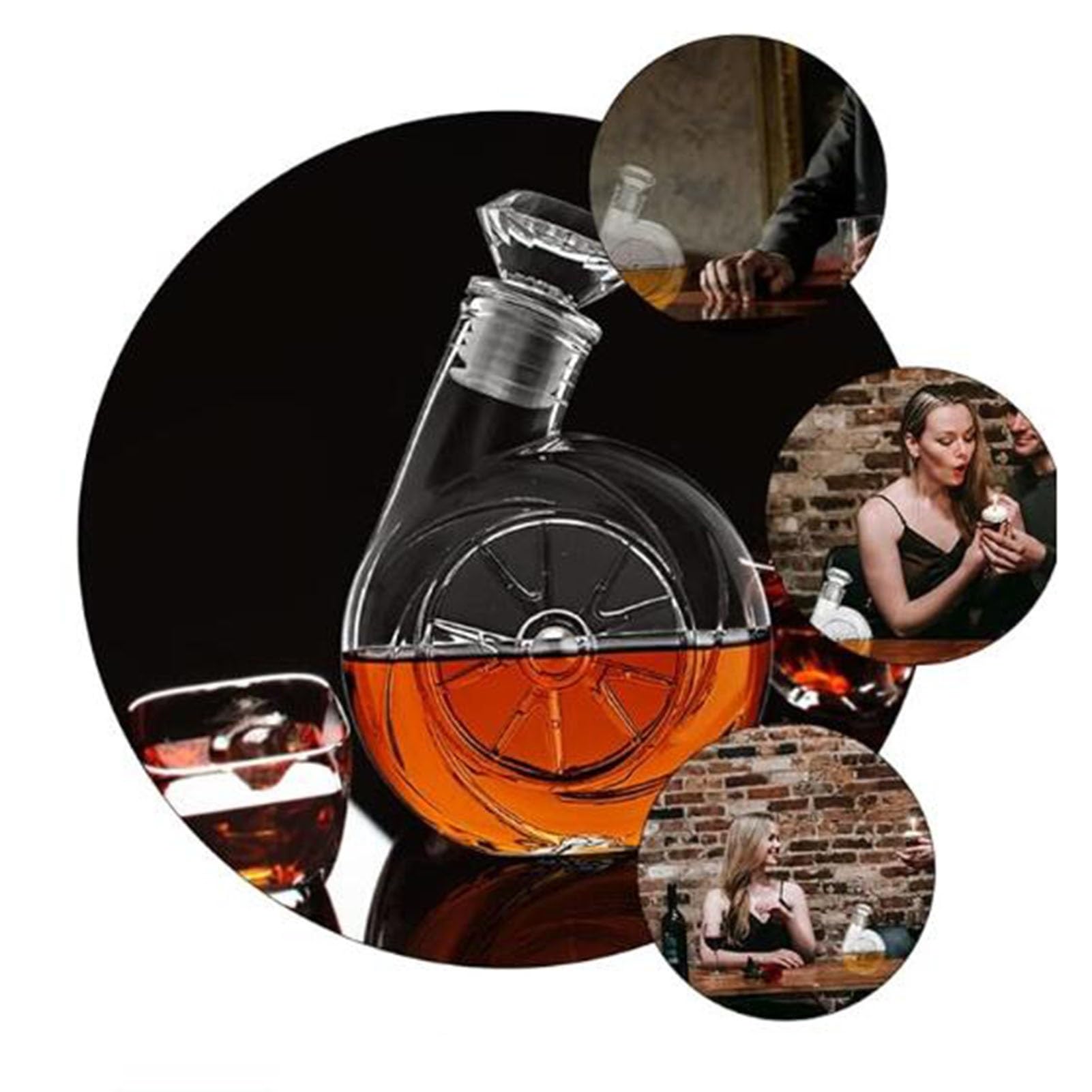 bottiglia per liquori a forma di animale, Decanter for whisky con soffiatore retrò
