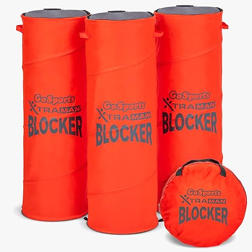 GoSports XTRAMAN Blocker Pop-Up Defenders Paquete de 3 Maniquí de bloqueo multideporte tamaño regular Equipo de entrenamiento para baloncesto,