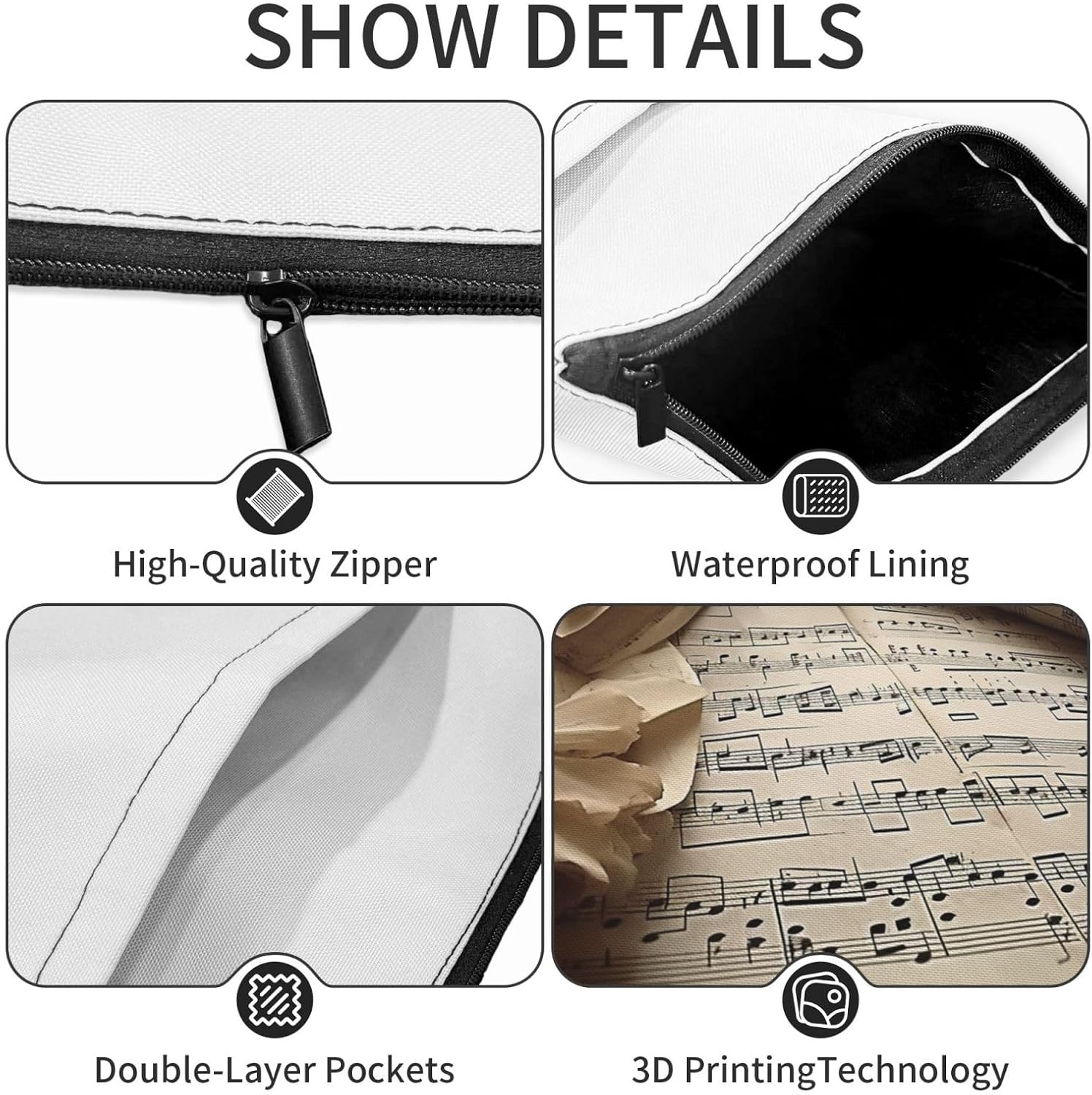 Waterproof Book Sleeve with Zipper & Front Pocket Book Cover Protector image 4