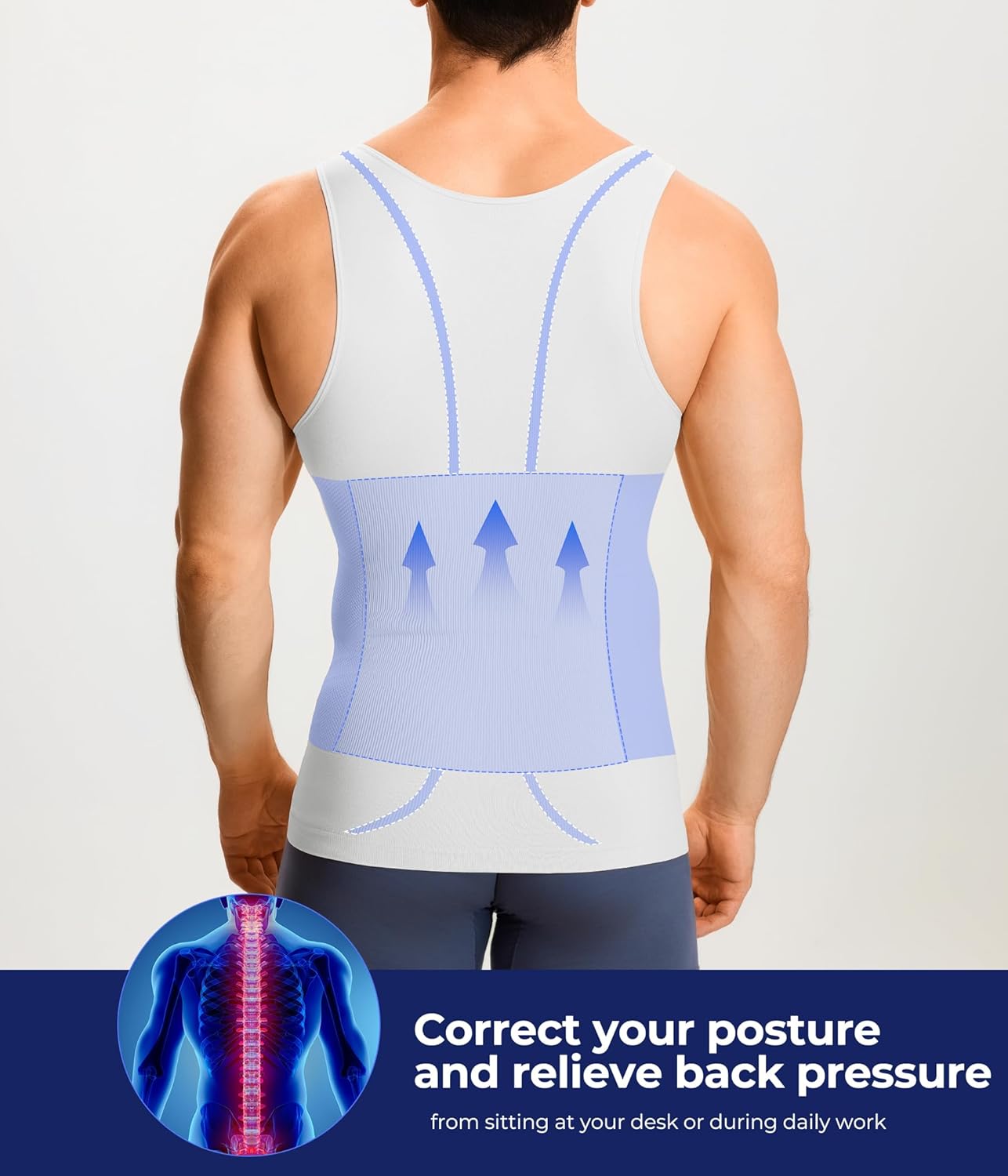 TAILONG Compression Shirts for Men Shapewear Slimming Body Shaper Waist Trainer Vest Workout Tank Tops Abdomen Undershirts - Image 4
