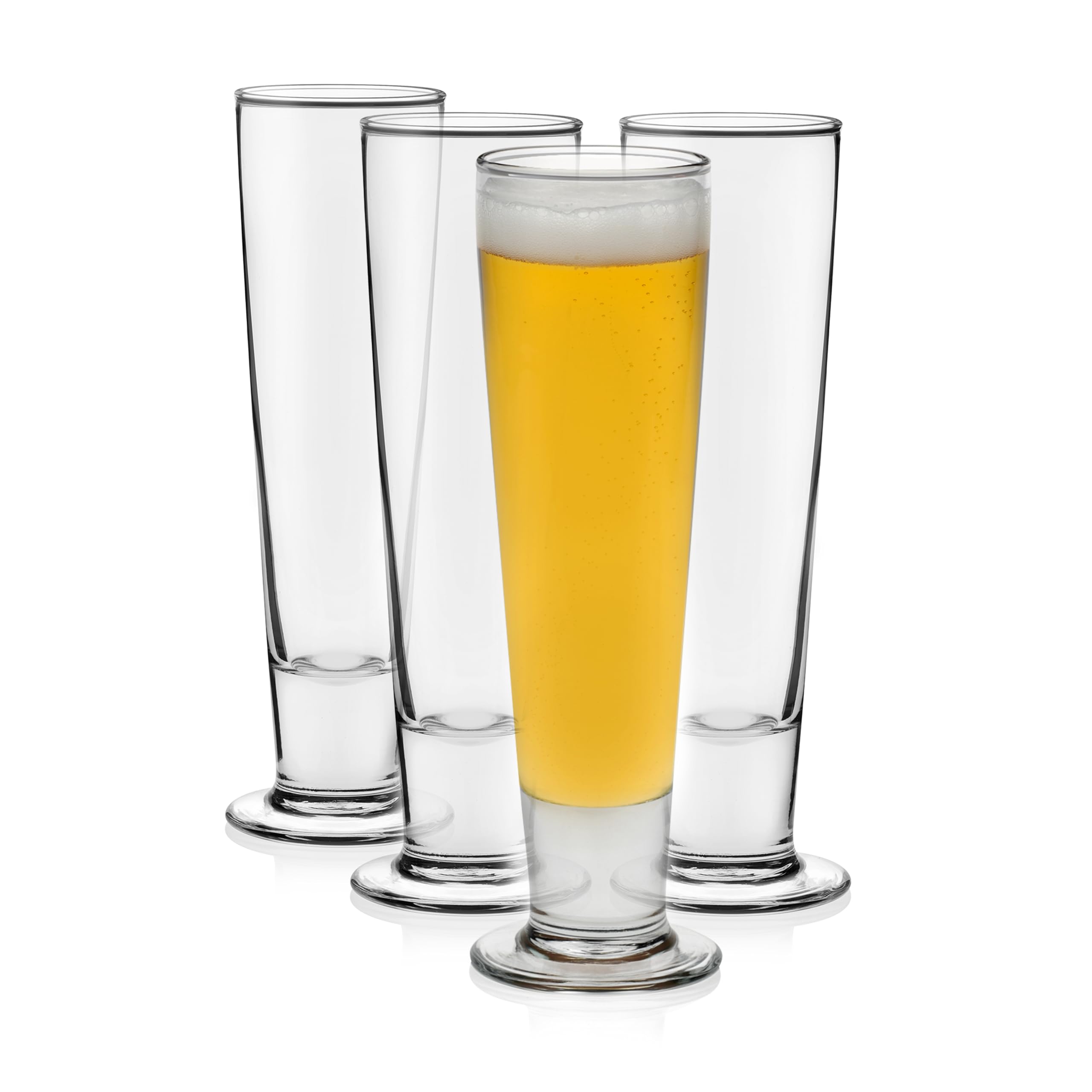 libbey stockholm pilsner beer glasses set of 4 145oz tall pint glasses for pilsner kolsch lager and more unique beer gift set