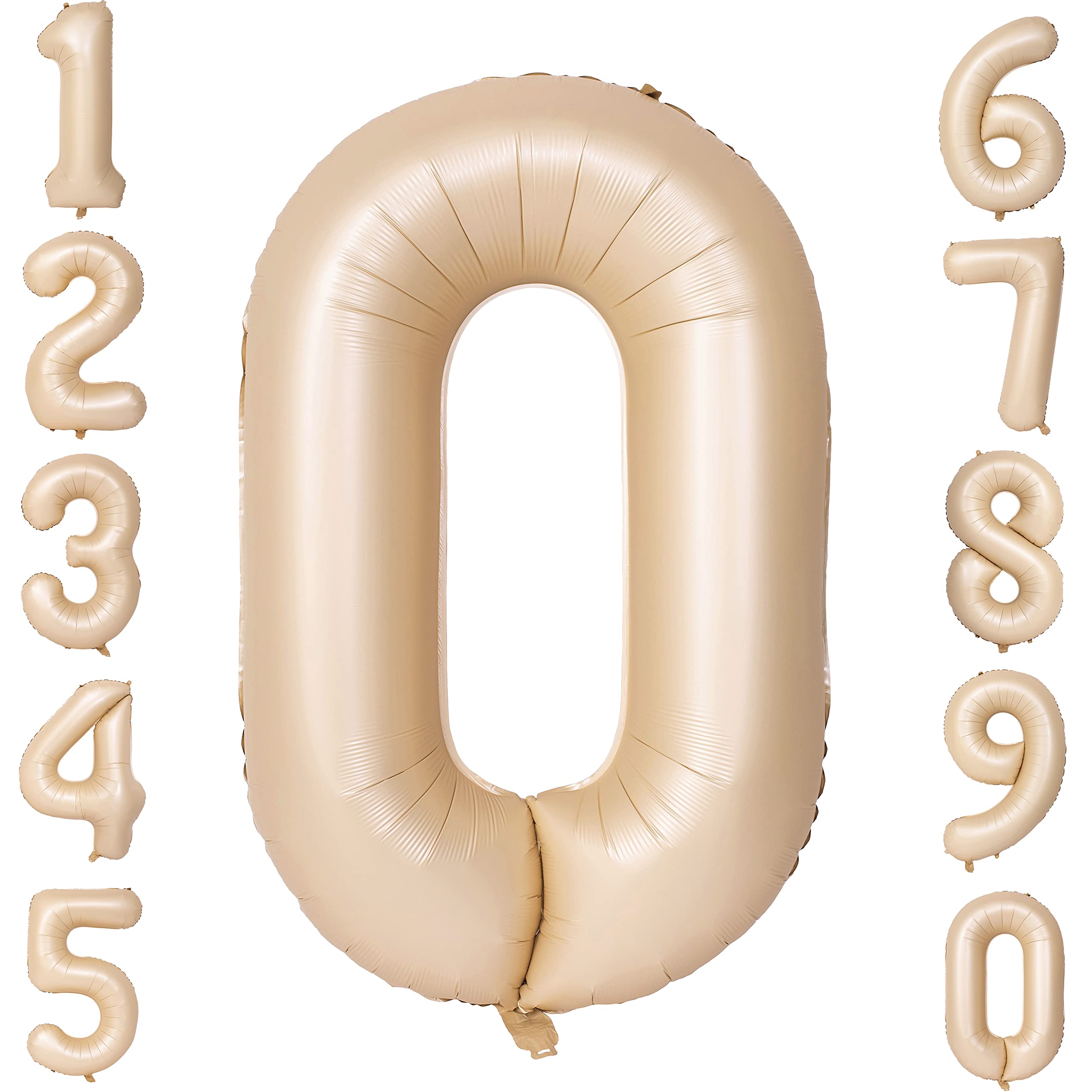 Red 0 balloon 40 Inch Giant Helium Foil Number 0 to 9 Red Balloon Birthday Wedding Party Digital Decorations (Number 0) — view 548